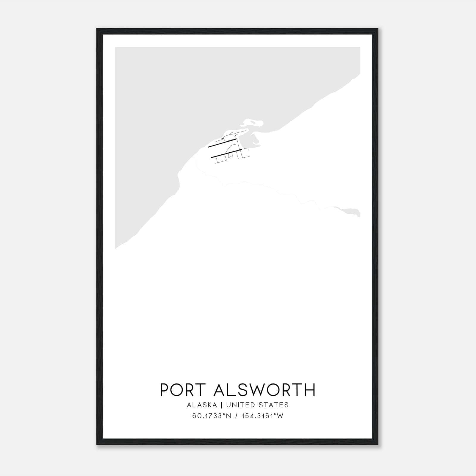 Port Alsworth Alaska Map Poster, Modern Home Decor Wall Art Print Port Alsworth Alaska Map Poster, Modern Home Decor Wall Art Print