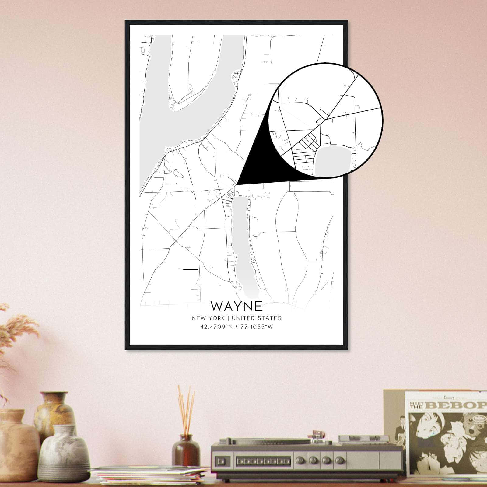 Deerfield Kansas Map Poster, Modern Home Decor Wall Art Print (Copy)