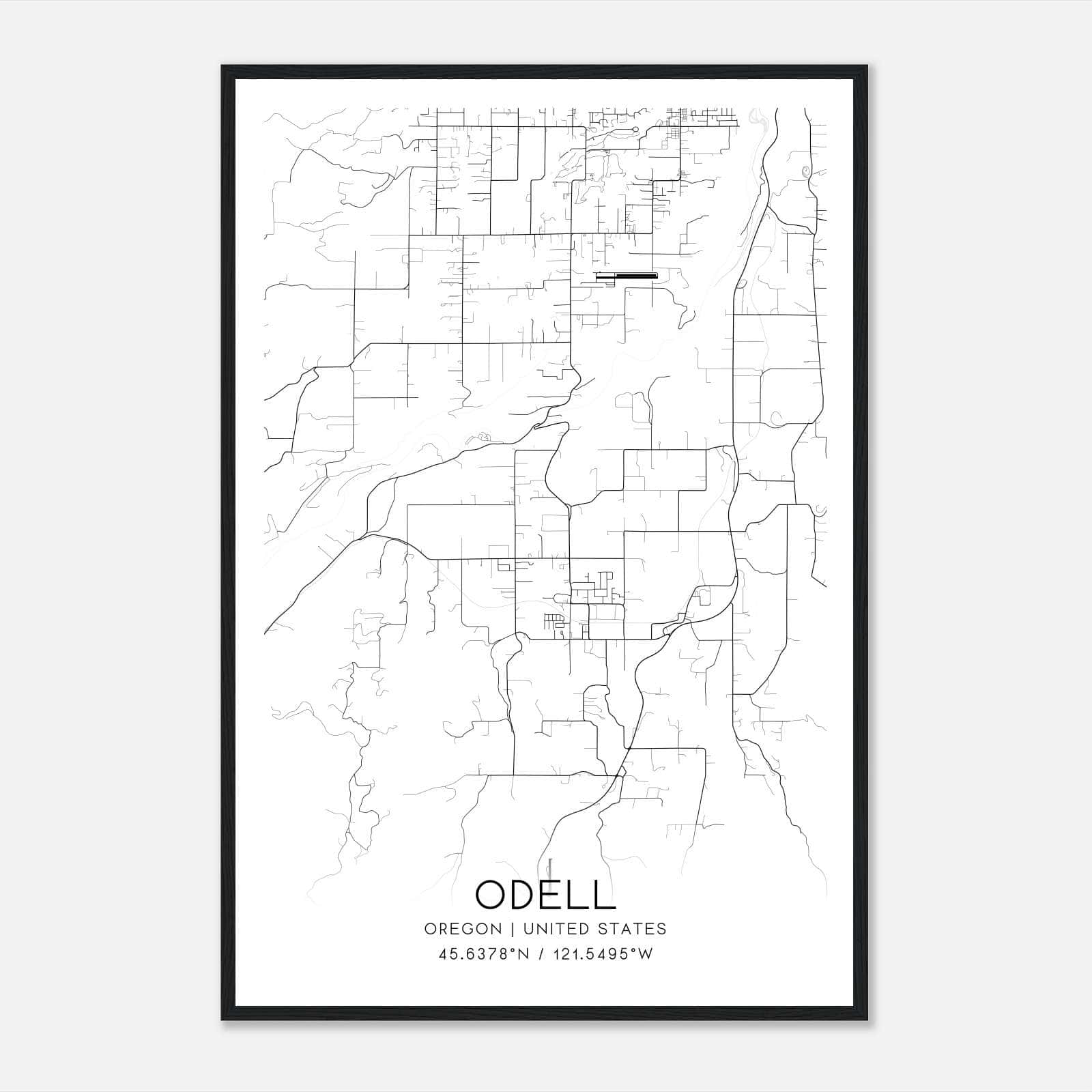 Odell Oregon Map Poster, Modern Home Decor Wall Art Print Odell Oregon Map Poster, Modern Home Decor Wall Art Print