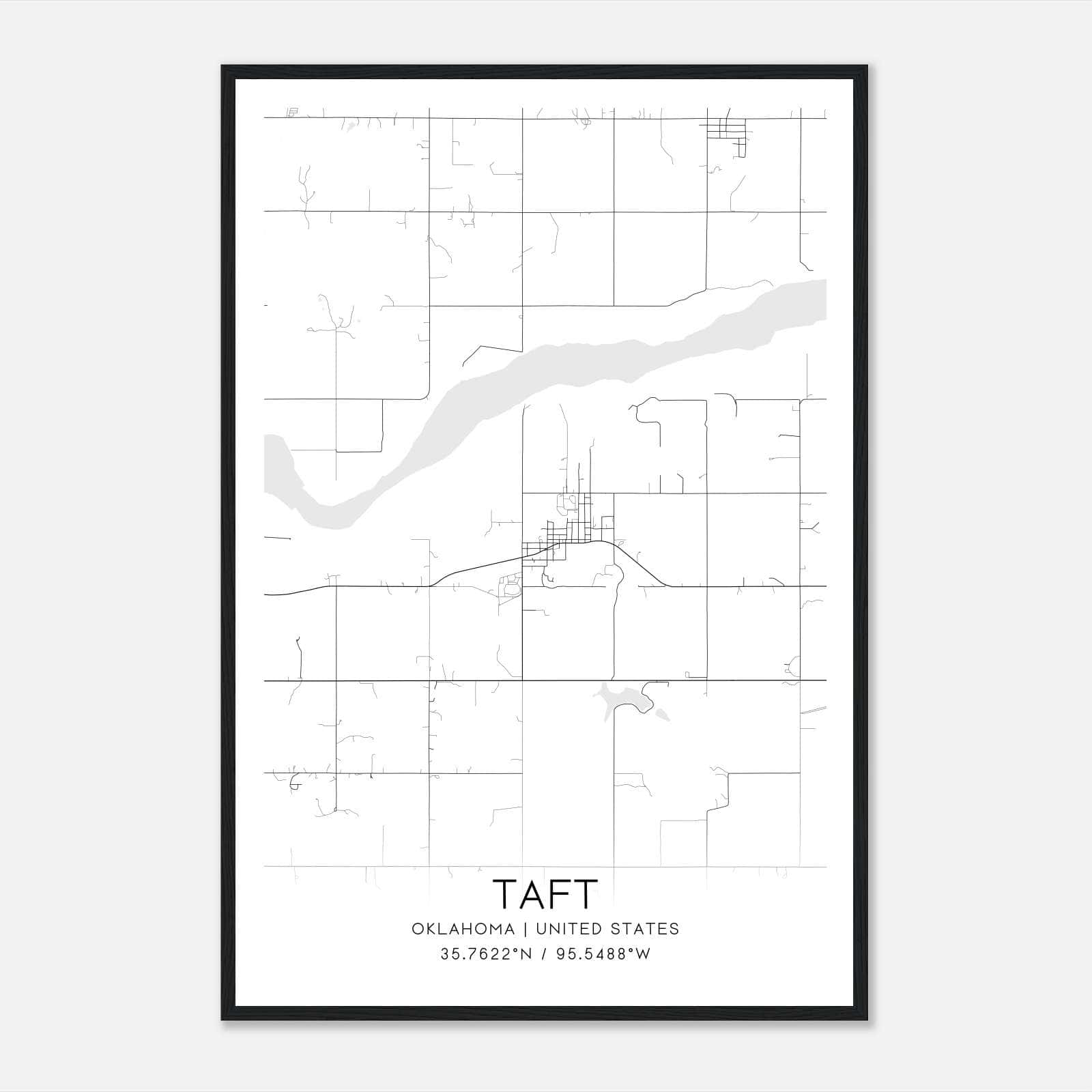 Taft Oklahoma Map Poster, Modern Home Decor Wall Art Print Taft Oklahoma Map Poster, Modern Home Decor Wall Art Print
