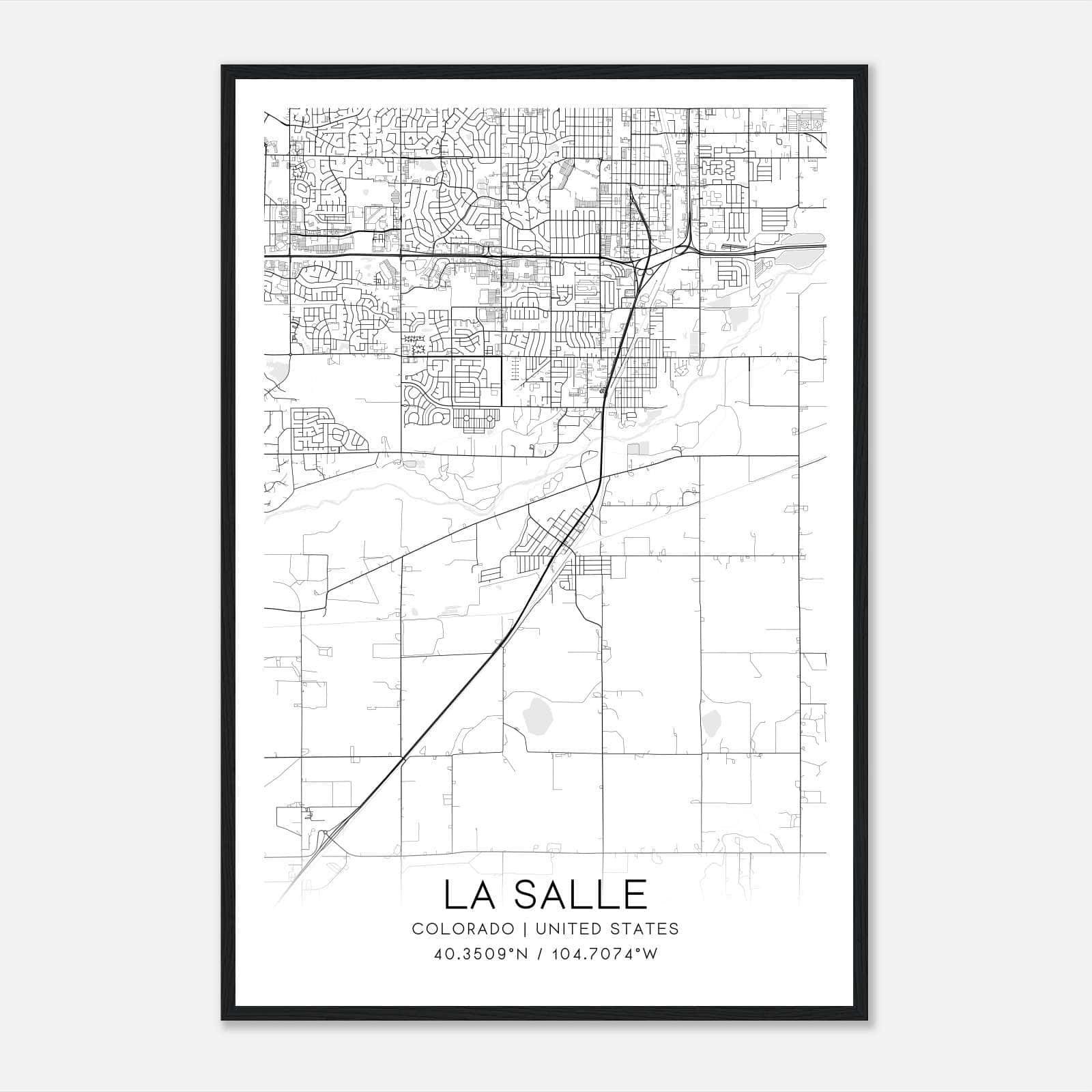 La Salle Colorado Map Poster, Modern Home Decor Wall Art Print La Salle Colorado Map Poster, Modern Home Decor Wall Art Print