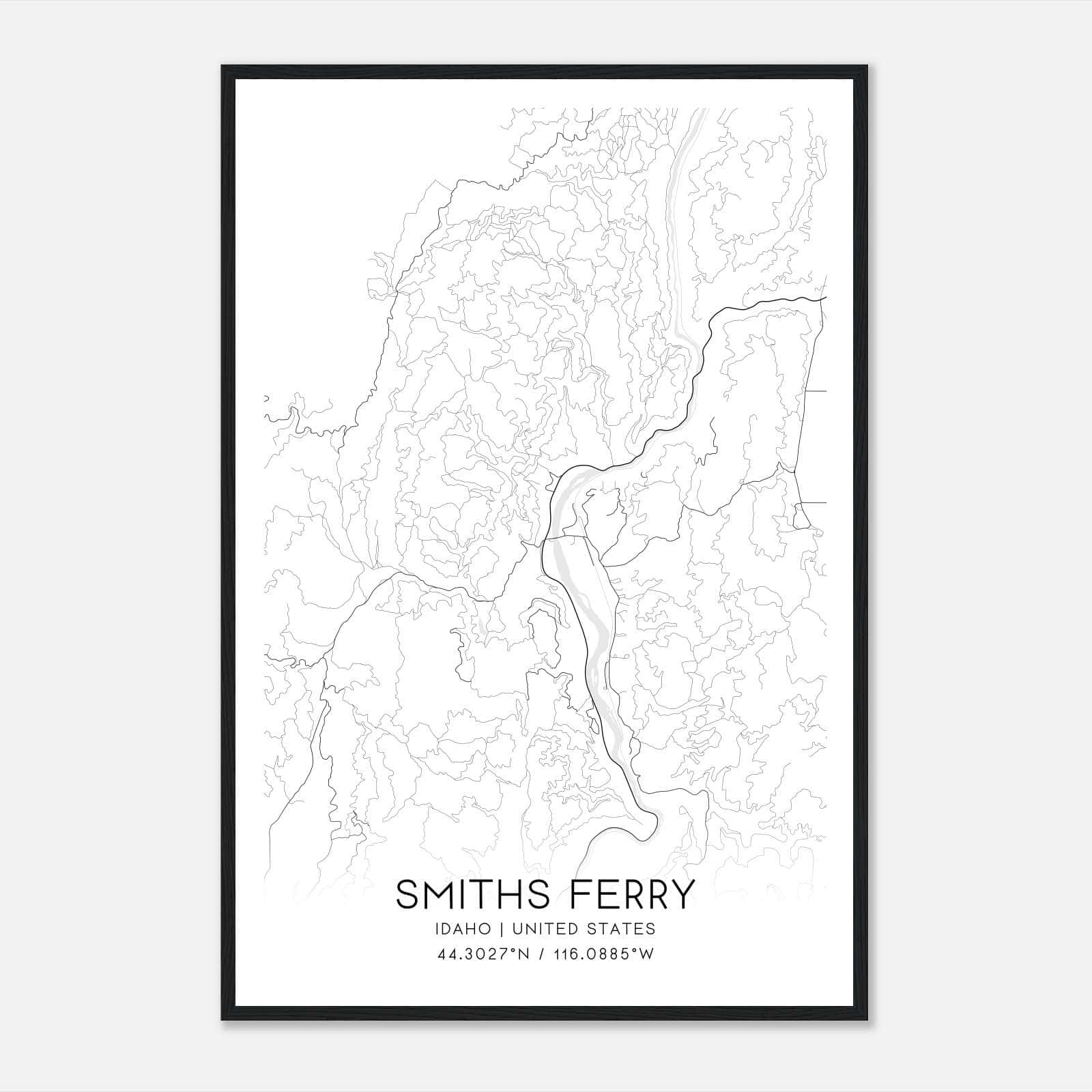 Smiths Ferry Idaho Map Poster, Modern Home Decor Wall Art Print Smiths Ferry Idaho Map Poster, Modern Home Decor Wall Art Print
