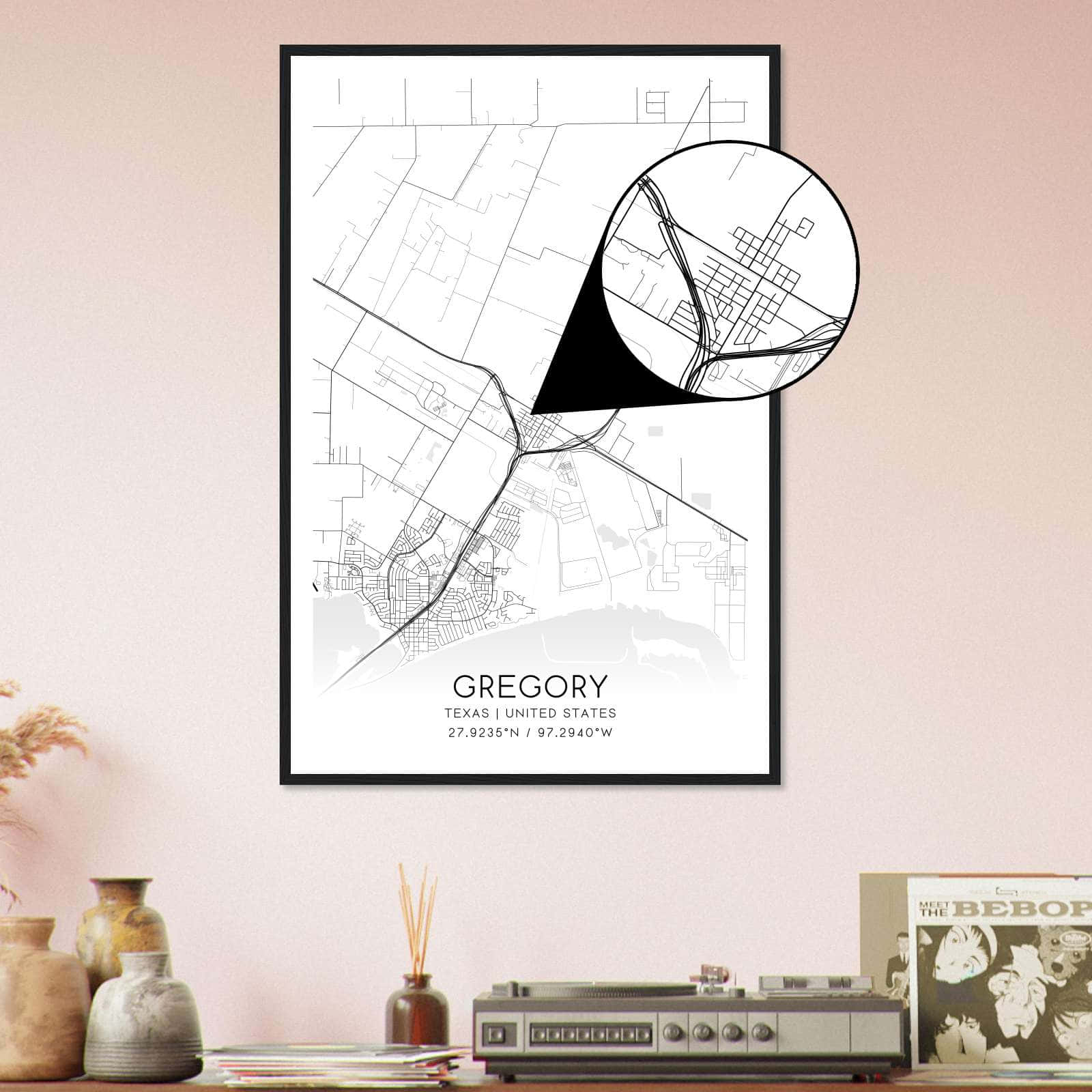 Deerfield Kansas Map Poster, Modern Home Decor Wall Art Print (Copy)