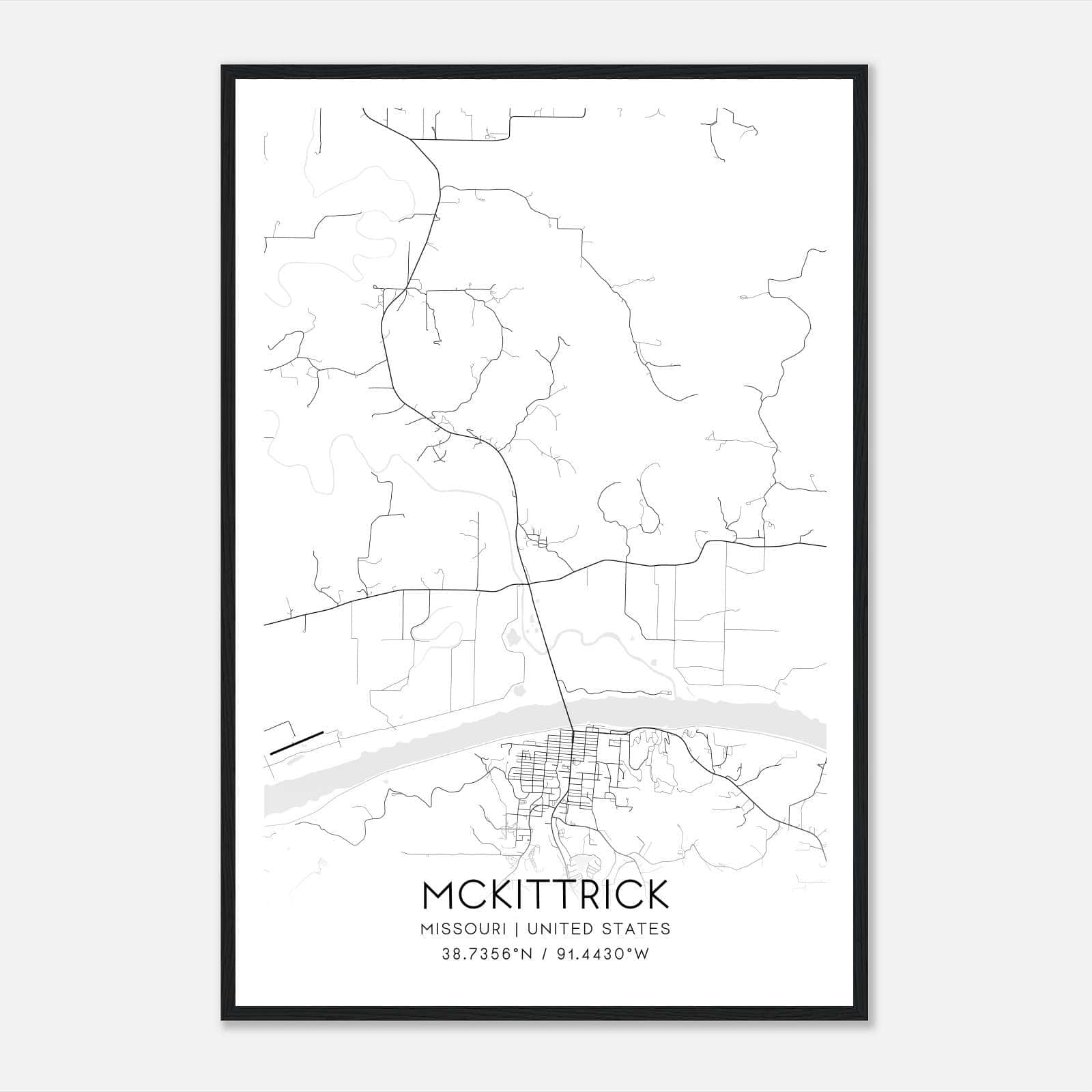 Mckittrick Missouri Map Poster, Modern Home Decor Wall Art Print Mckittrick Missouri Map Poster, Modern Home Decor Wall Art Print