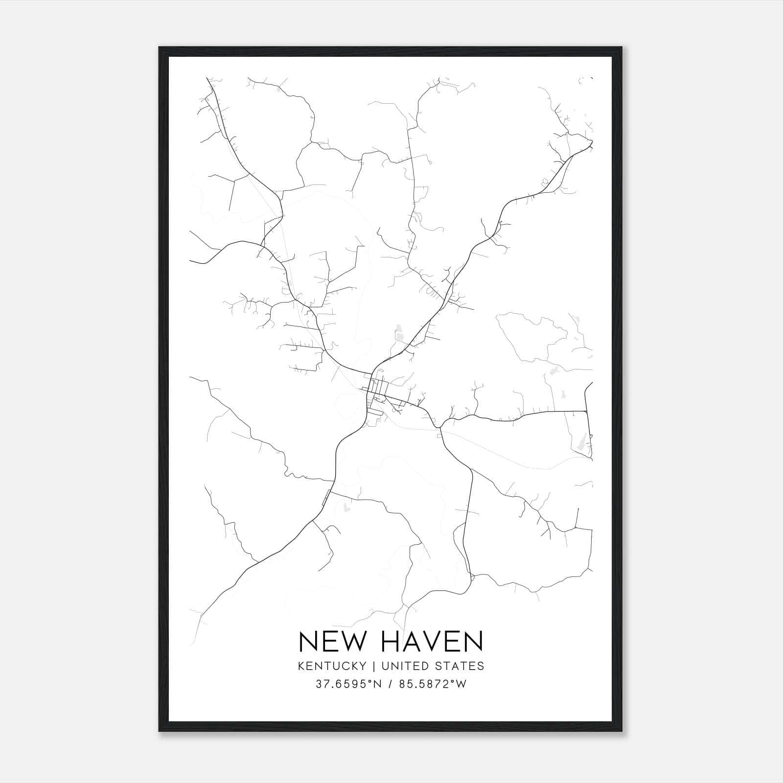 New Haven Kentucky Map Poster, Modern Home Decor Wall Art Print New Haven Kentucky Map Poster, Modern Home Decor Wall Art Print