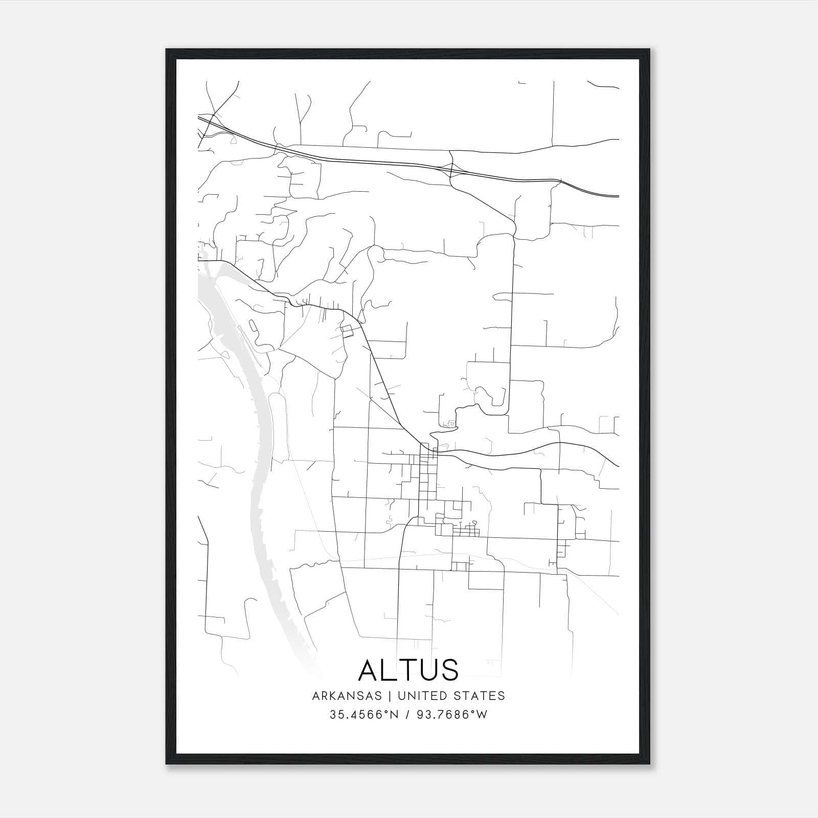 Altus Arkansas Map Poster, Modern Home Decor Wall Art Print Altus Arkansas Map Poster, Modern Home Decor Wall Art Print