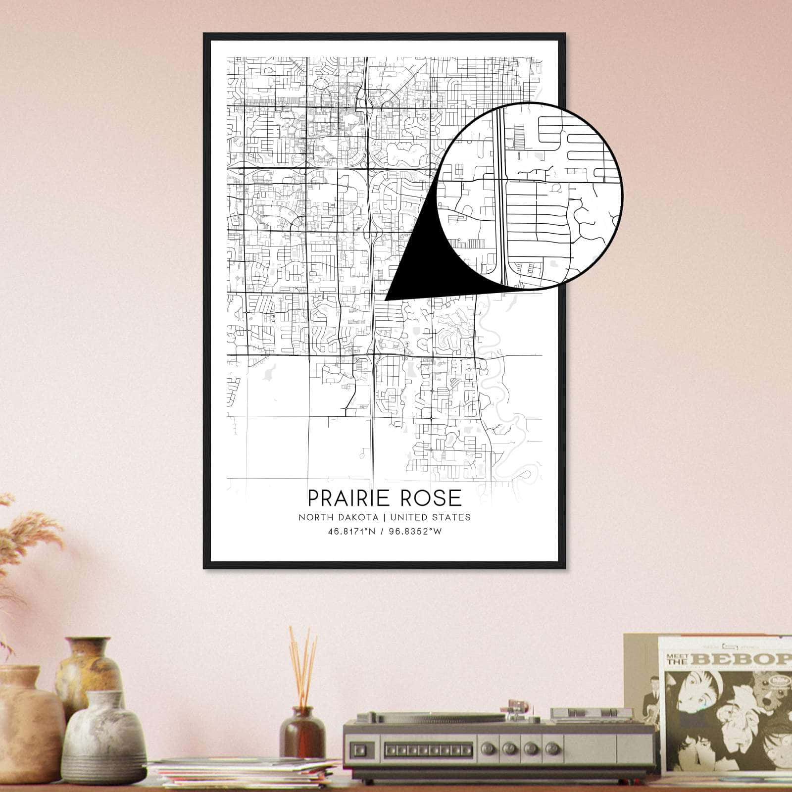 Deerfield Kansas Map Poster, Modern Home Decor Wall Art Print (Copy)