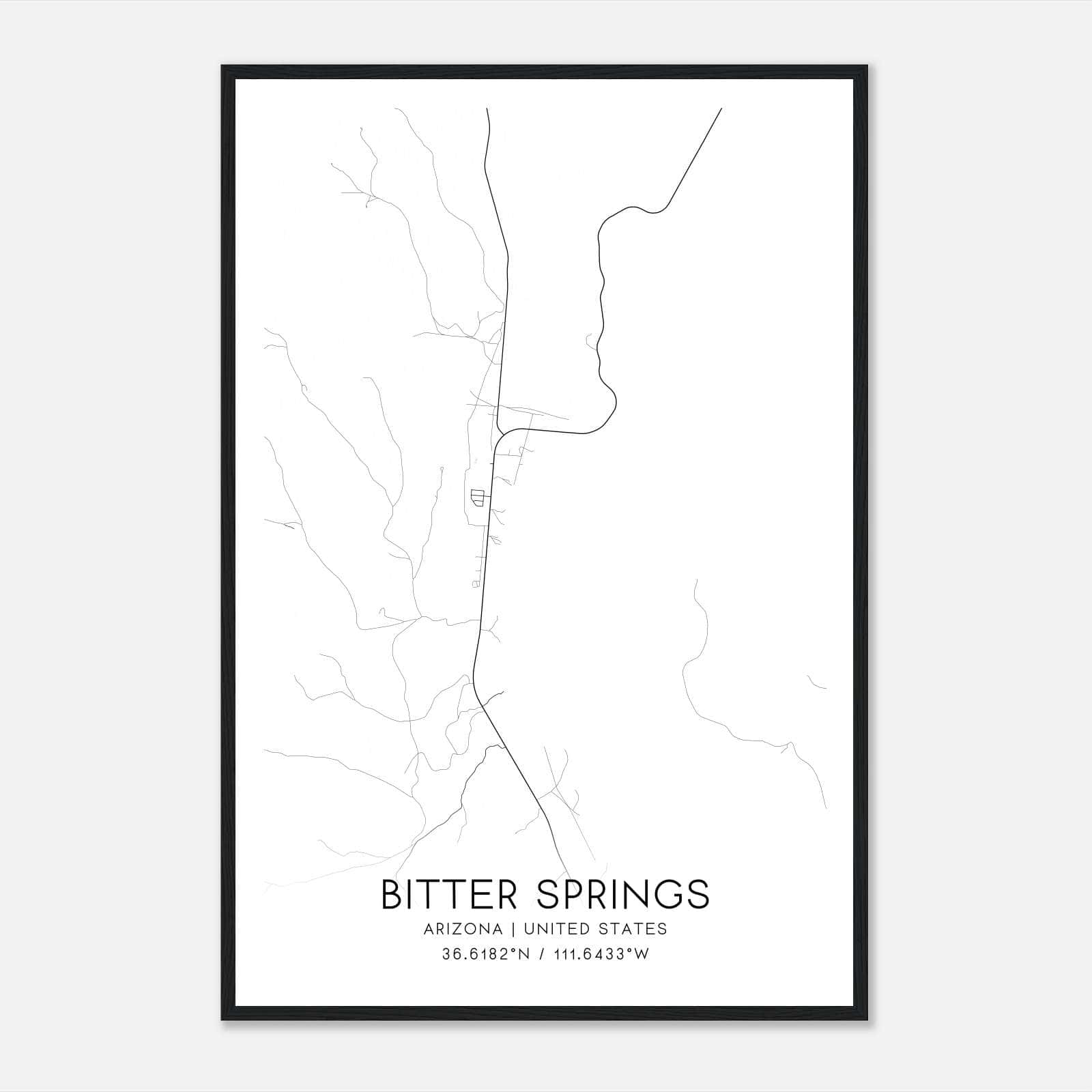 Bitter Springs Arizona Map Poster, Modern Home Decor Wall Art Print Bitter Springs Arizona Map Poster, Modern Home Decor Wall Art Print