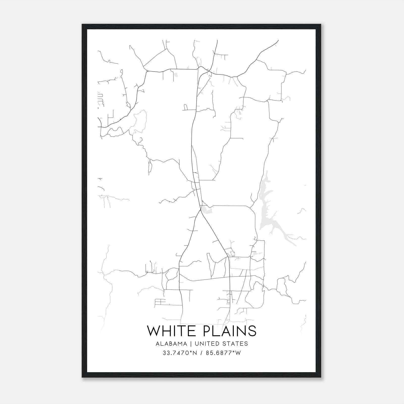 White Plains Alabama Map Poster, Modern Home Decor Wall Art Print White Plains Alabama Map Poster, Modern Home Decor Wall Art Print