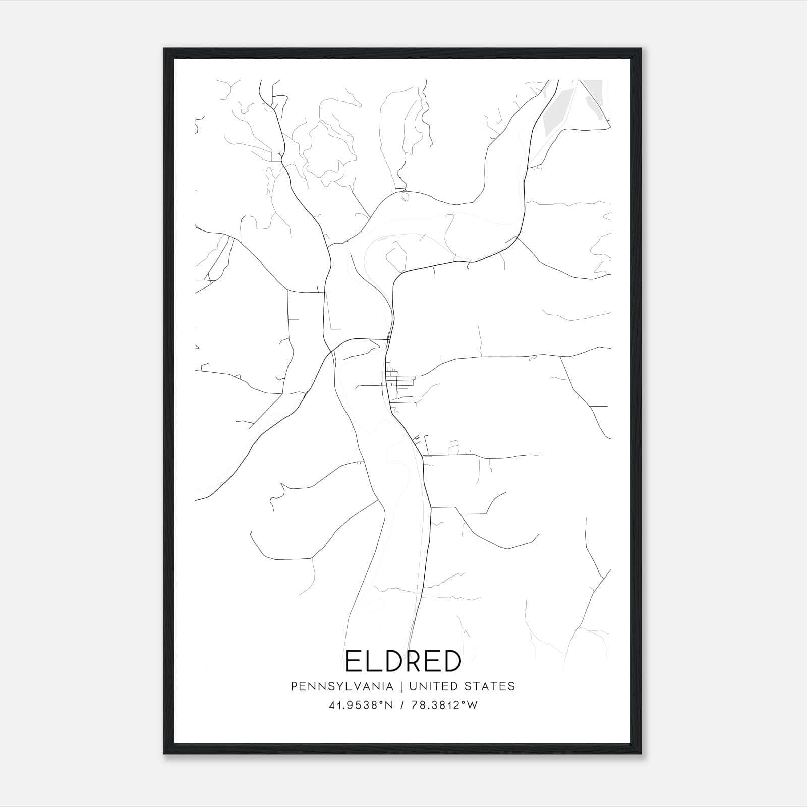 Eldred Pennsylvania Map Poster, Modern Home Decor Wall Art Print Eldred Pennsylvania Map Poster, Modern Home Decor Wall Art Print