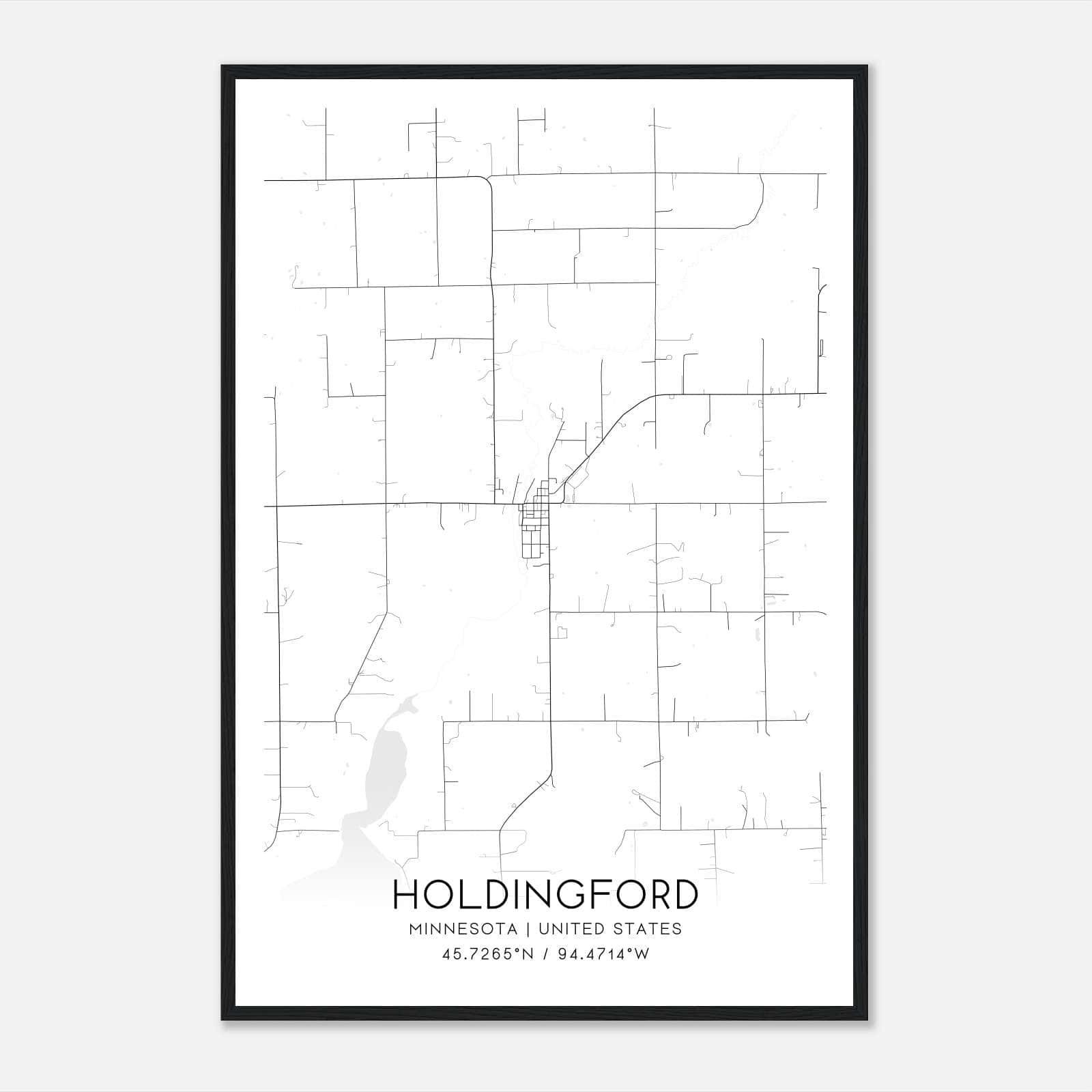 Holdingford Minnesota Map Poster, Modern Home Decor Wall Art Print Holdingford Minnesota Map Poster, Modern Home Decor Wall Art Print