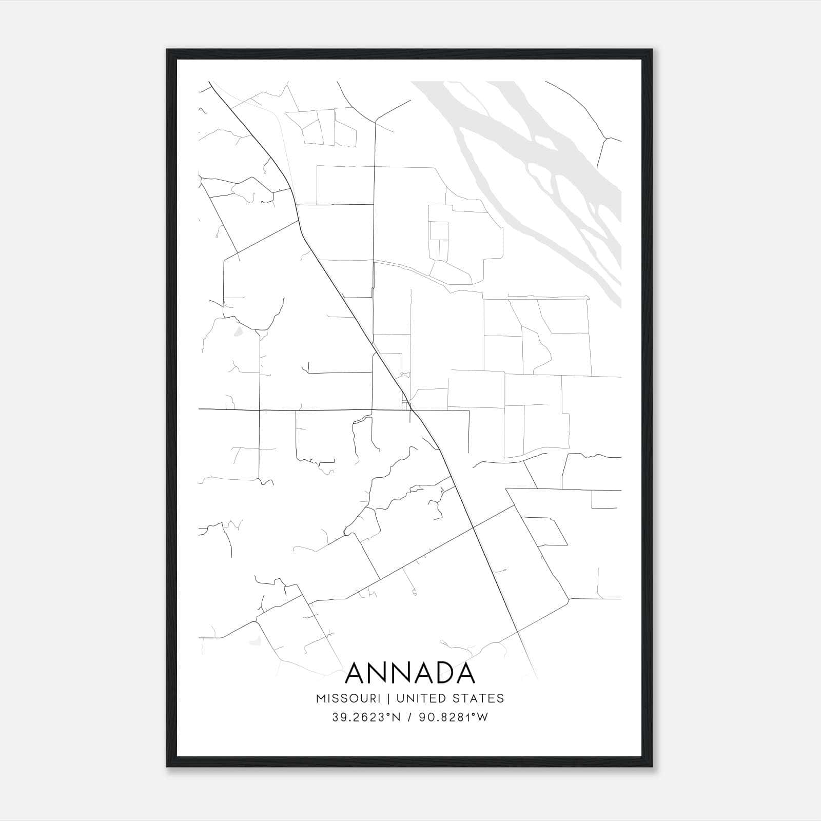 Annada Missouri Map Poster, Modern Home Decor Wall Art Print Annada Missouri Map Poster, Modern Home Decor Wall Art Print