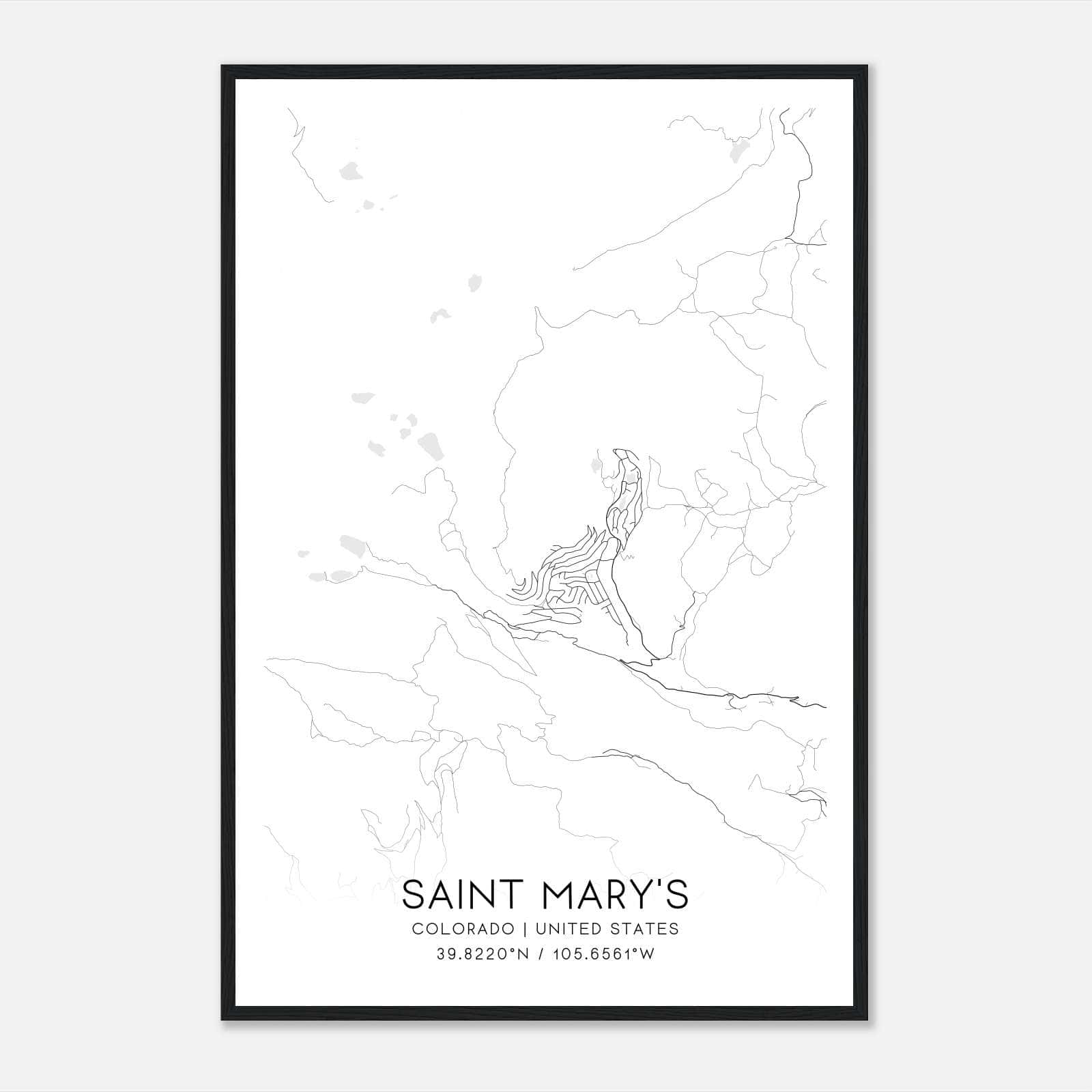 Saint Mary’s Colorado Map Poster, Modern Home Decor Wall Art Print Saint Mary’s Colorado Map Poster, Modern Home Decor Wall Art Print