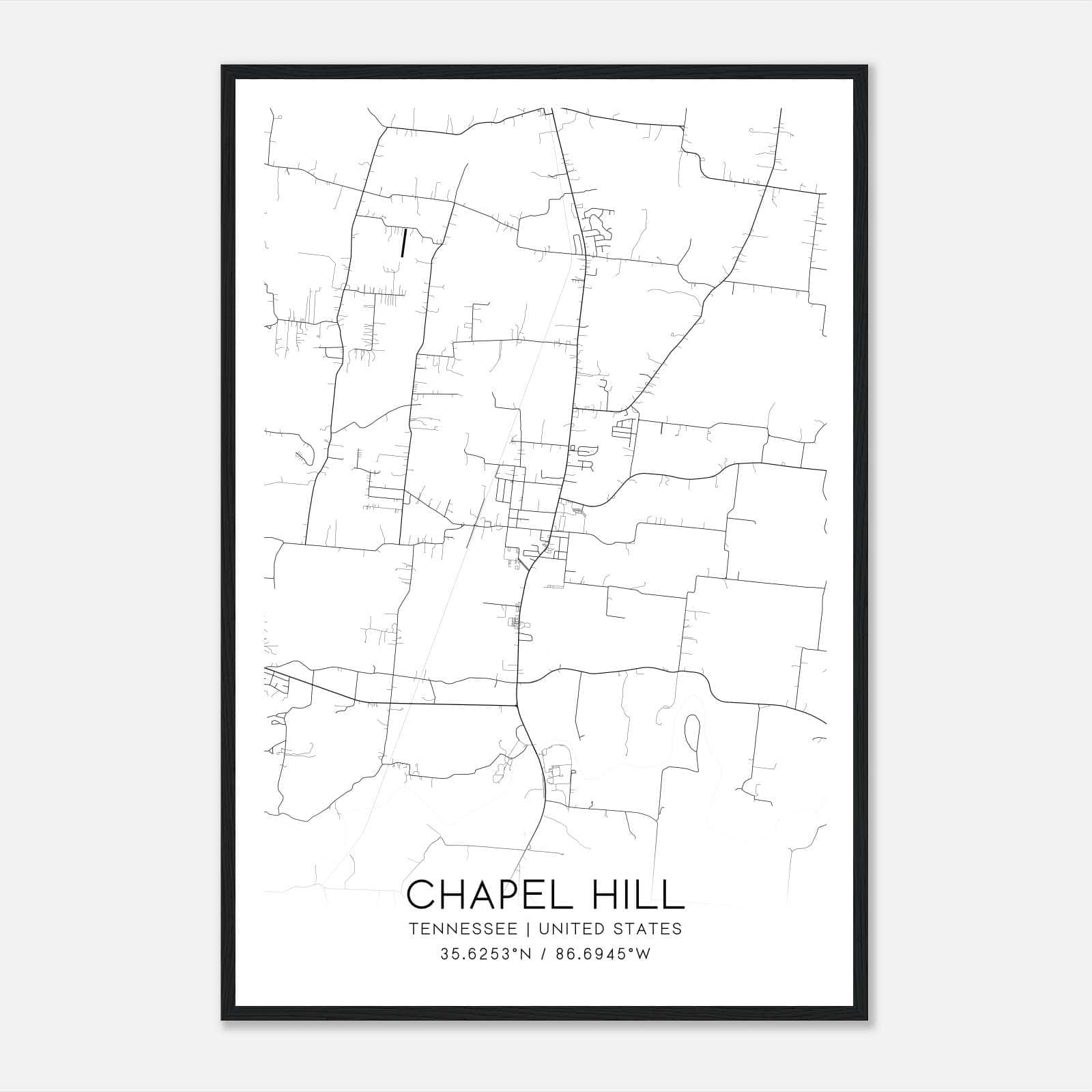Chapel Hill Tennessee Map Poster, Modern Home Decor Wall Art Print Chapel Hill Tennessee Map Poster, Modern Home Decor Wall Art Print