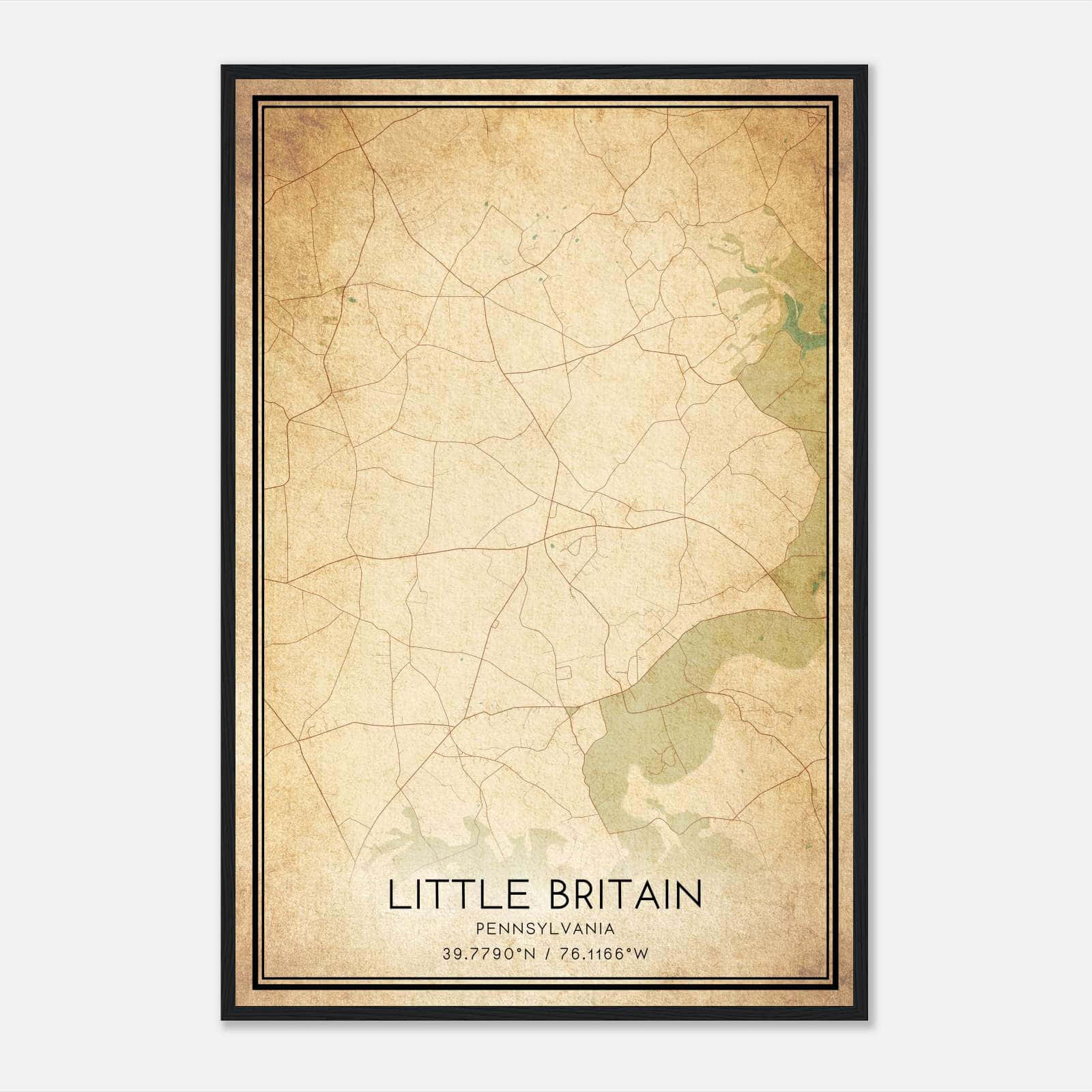 Vintage Little Britain Pennsylvania Map Poster, Little Britain PA City Road Wall Art Print Vintage Little Britain Pennsylvania Map Poster, Little Britain PA City Road Wall Art Print