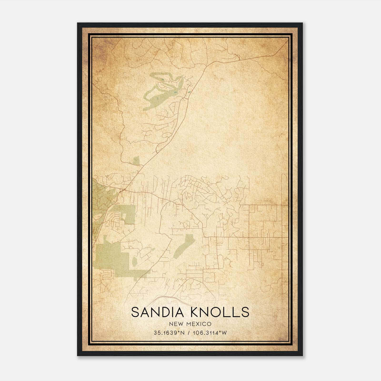 Vintage Sandia Knolls New Mexico Map Poster, Sandia Knolls NM City Road Wall Art Print Vintage Sandia Knolls New Mexico Map Poster, Sandia Knolls NM City Road Wall Art Print