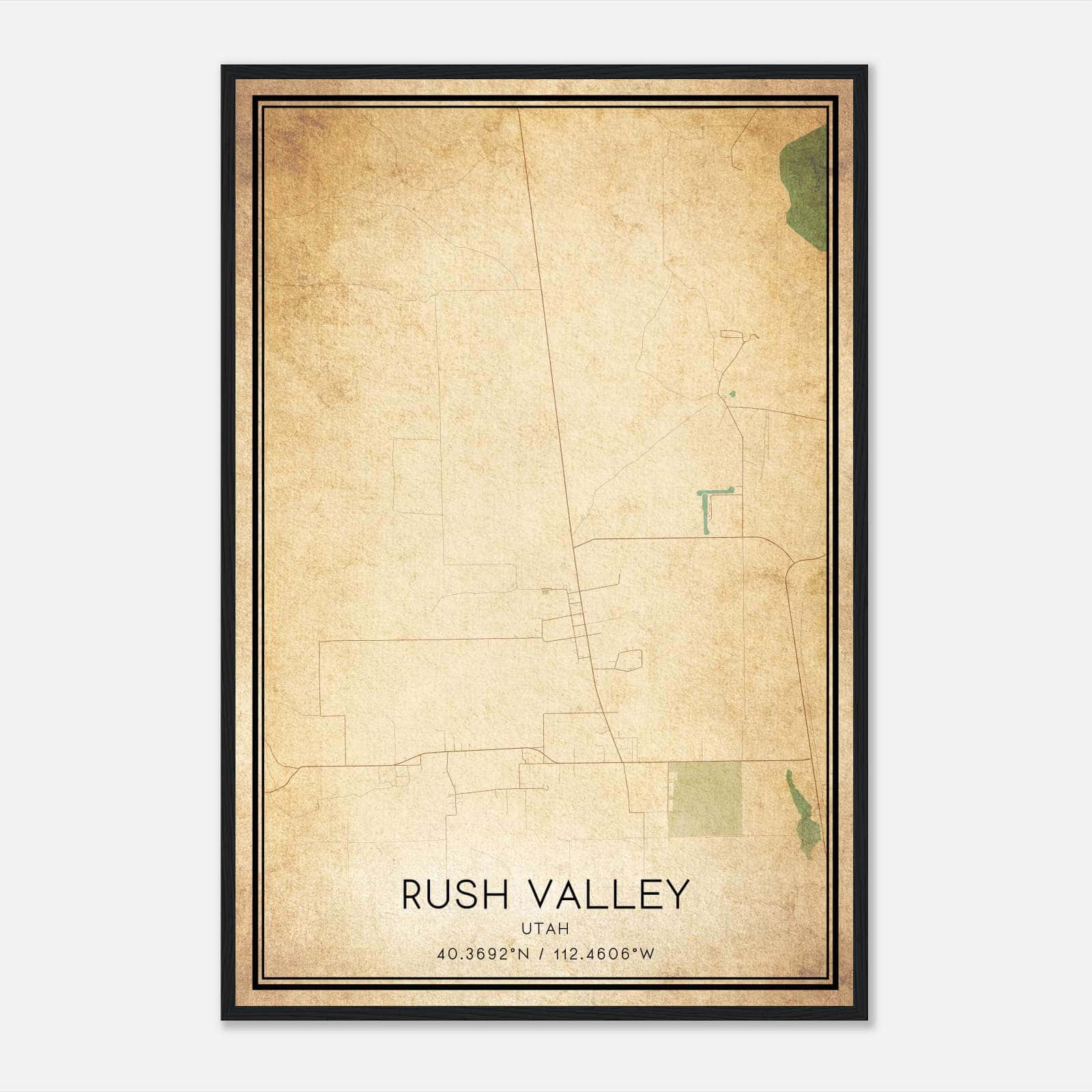 Vintage Rush Valley Utah Map Poster, Rush Valley UT City Road Wall Art Print Vintage Rush Valley Utah Map Poster, Rush Valley UT City Road Wall Art Print