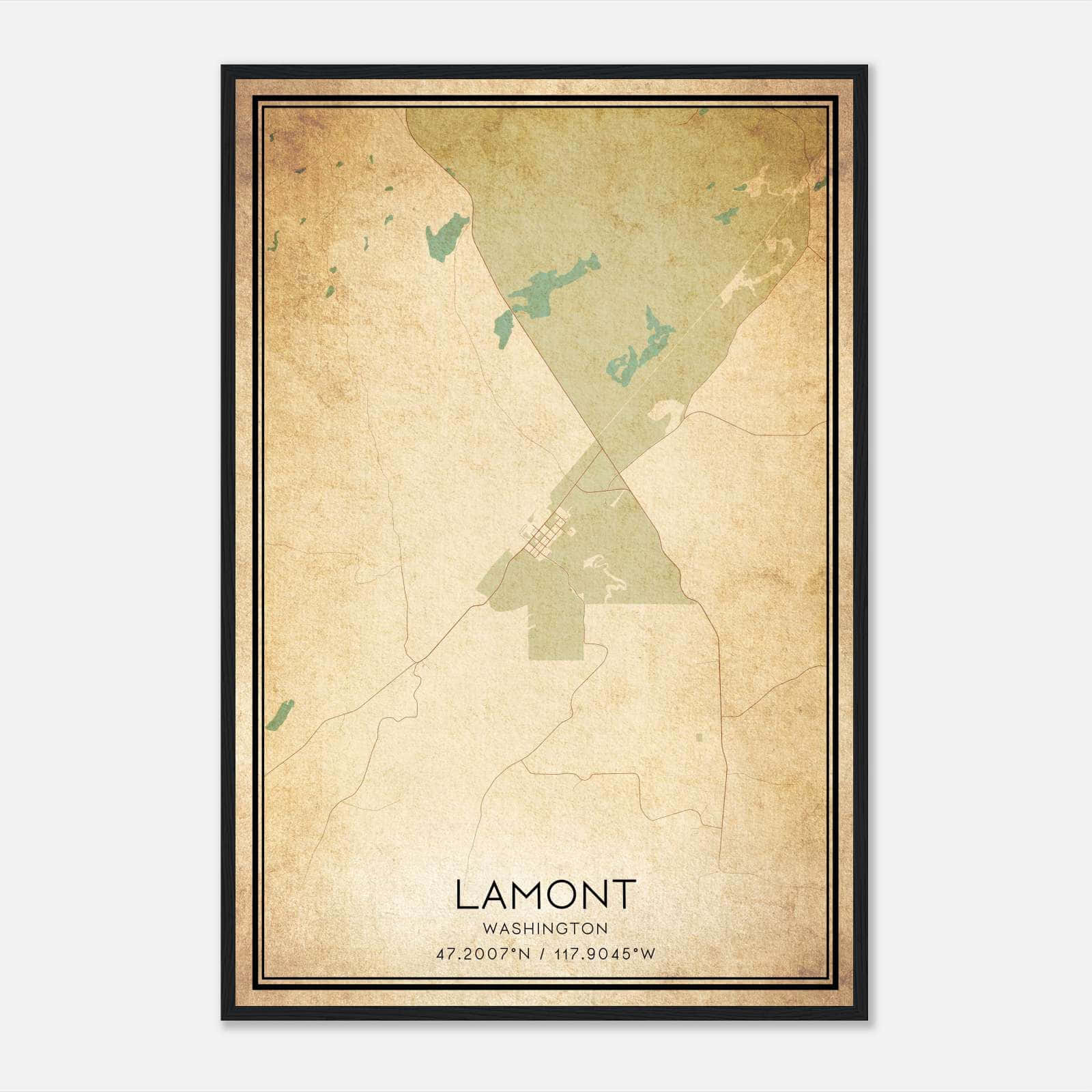 Vintage Lamont Washington Map Poster, Lamont WA City Road Wall Art Print Vintage Lamont Washington Map Poster, Lamont WA City Road Wall Art Print