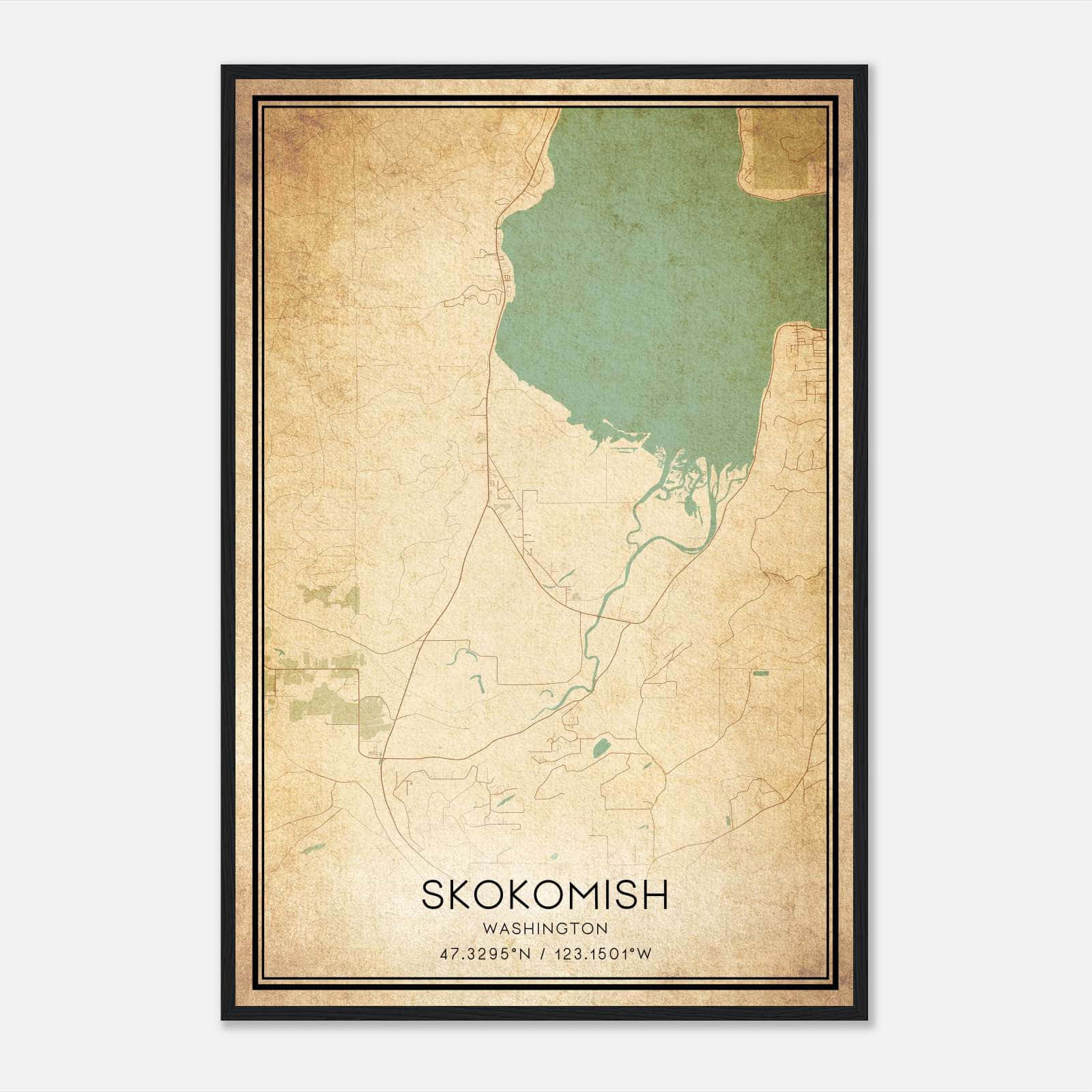 Vintage Skokomish Washington Map Poster, Skokomish WA City Road Wall Art Print Vintage Skokomish Washington Map Poster, Skokomish WA City Road Wall Art Print