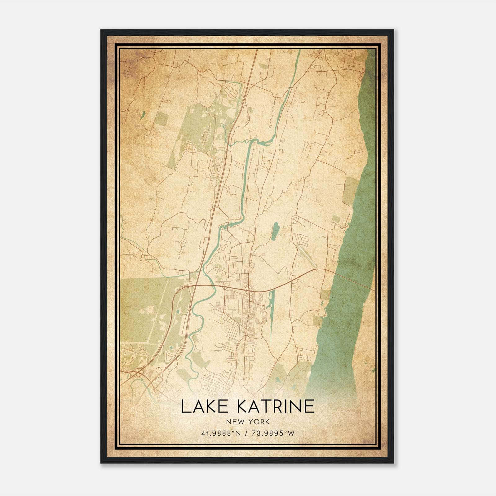 Vintage Lake Katrine New York Map Poster, Lake Katrine NY City Road Wall Art Print Vintage Lake Katrine New York Map Poster, Lake Katrine NY City Road Wall Art Print