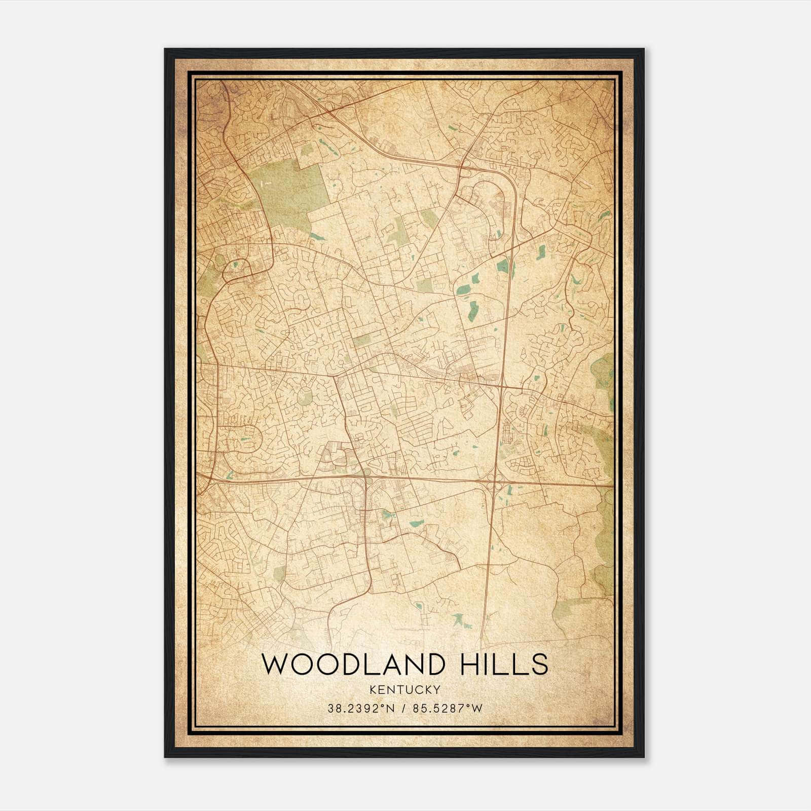 Vintage Woodland Hills Kentucky Map Poster, Woodland Hills KY City Road Wall Art Print Vintage Woodland Hills Kentucky Map Poster, Woodland Hills KY City Road Wall Art Print