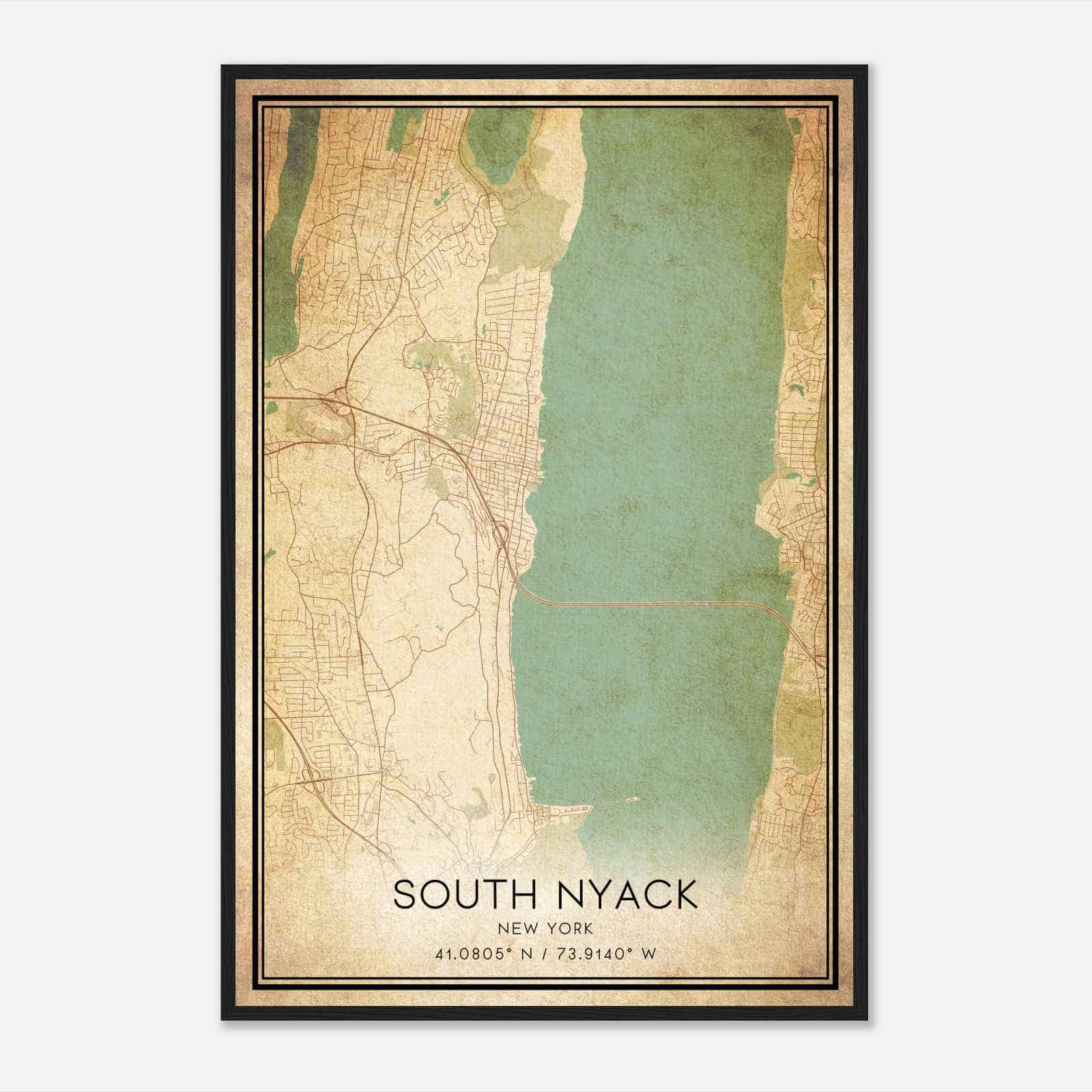 Vintage South Nyack New York Map - 054ec18d19f0498300d0bbcb71928573 