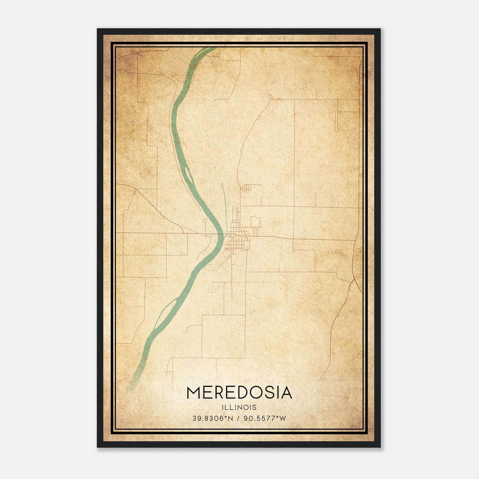 Vintage Meredosia Illinois Map Poster, Meredosia IL City Road Wall Art Print Vintage Meredosia Illinois Map Poster, Meredosia IL City Road Wall Art Print