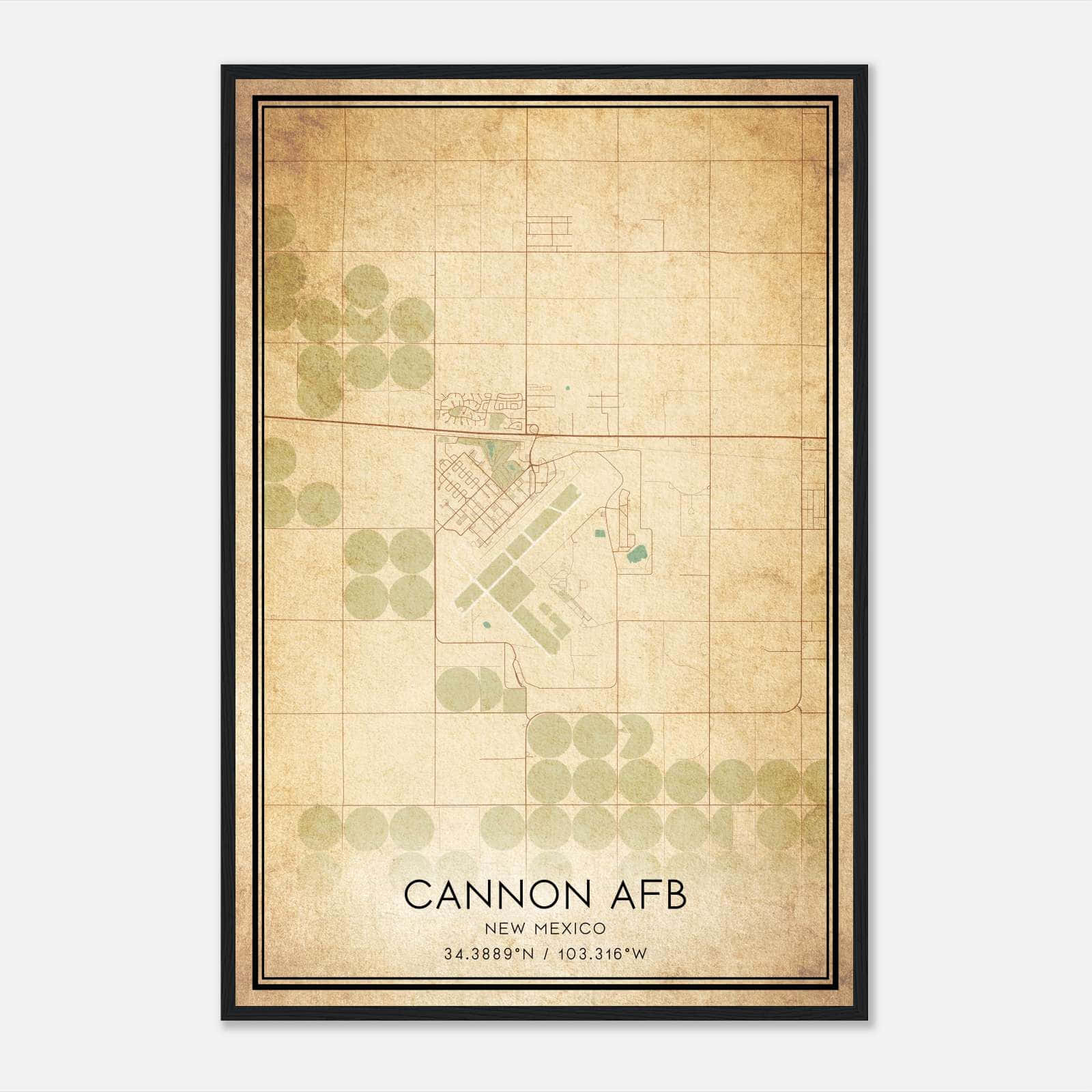 Vintage Cannon Afb New Mexico Map Poster, Cannon Afb NM City Road Wall Art Print Vintage Cannon Afb New Mexico Map Poster, Cannon Afb NM City Road Wall Art Print
