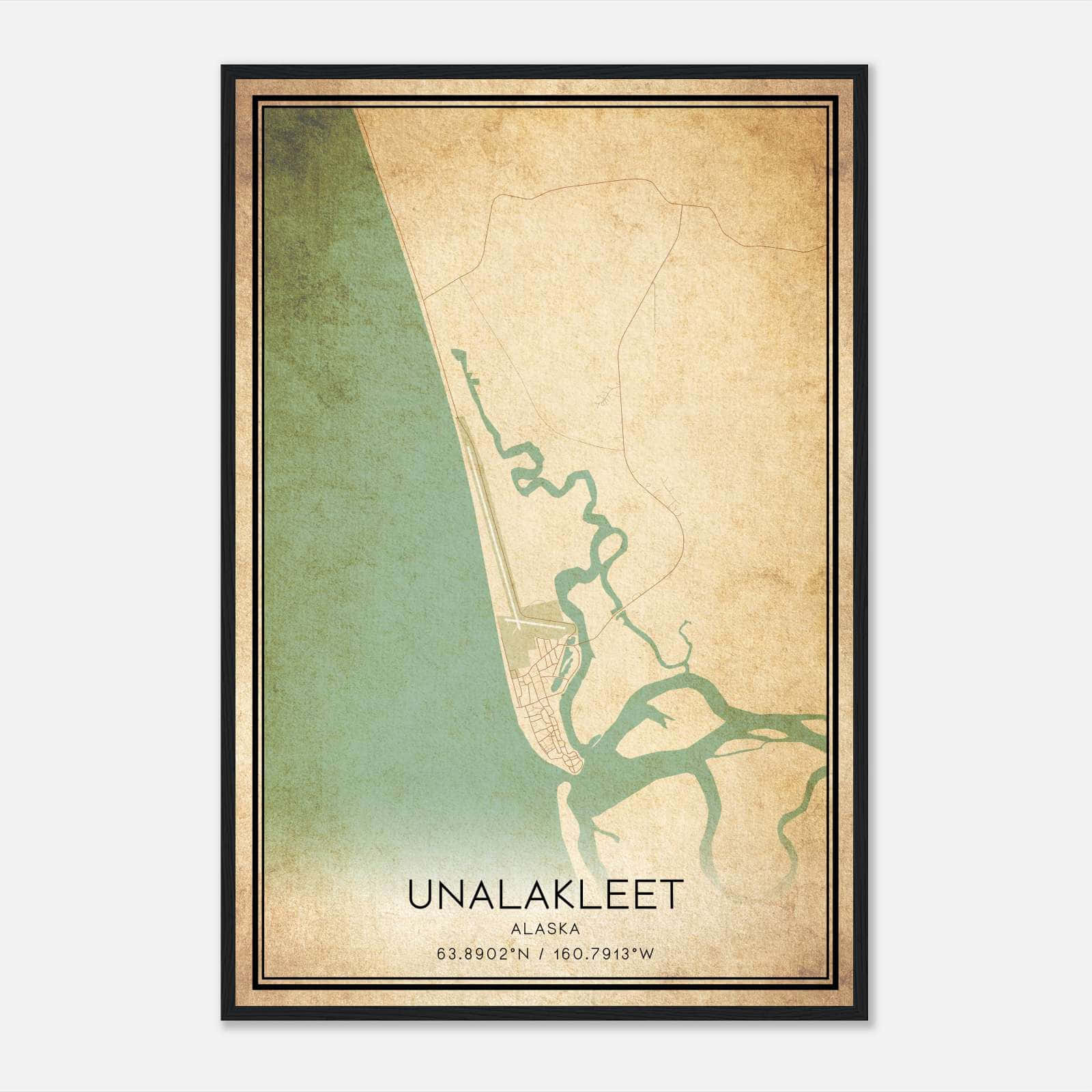 Vintage Unalakleet Alaska Map Poster, Unalakleet AK City Road Wall Art Print Vintage Unalakleet Alaska Map Poster, Unalakleet AK City Road Wall Art Print