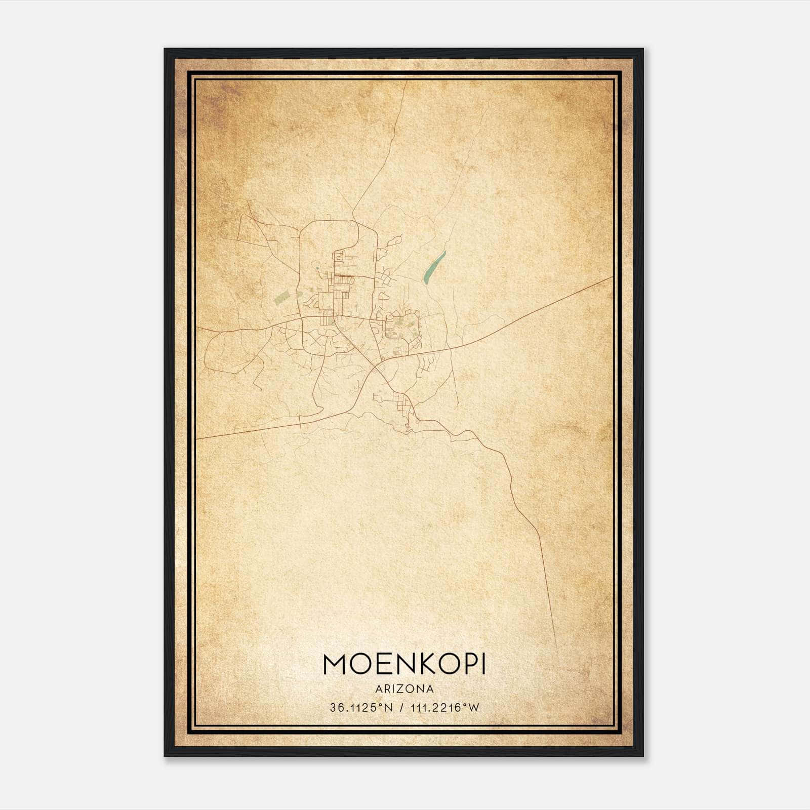 Vintage Moenkopi Arizona Map Poster, Moenkopi AZ City Road Wall Art Print Vintage Moenkopi Arizona Map Poster, Moenkopi AZ City Road Wall Art Print