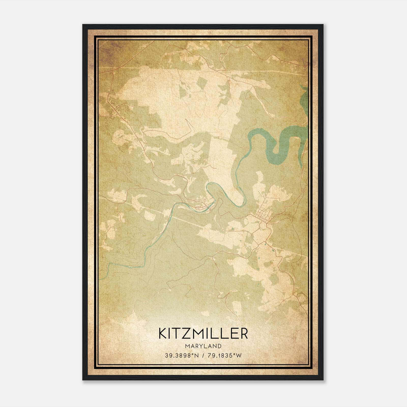 Vintage Kitzmiller Maryland Map Poster, Kitzmiller MD City Road Wall Art Print Vintage Kitzmiller Maryland Map Poster, Kitzmiller MD City Road Wall Art Print