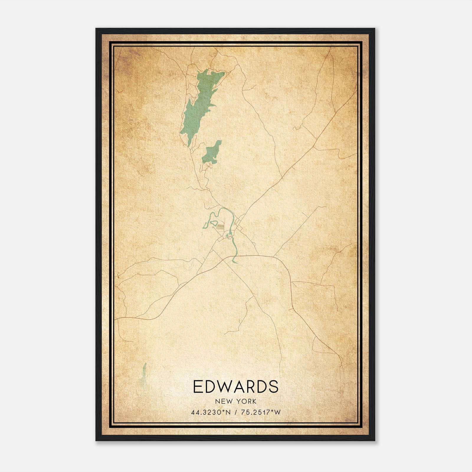 Vintage Edwards New York Map Poster, Edwards NY City Road Wall Art Print Vintage Edwards New York Map Poster, Edwards NY City Road Wall Art Print