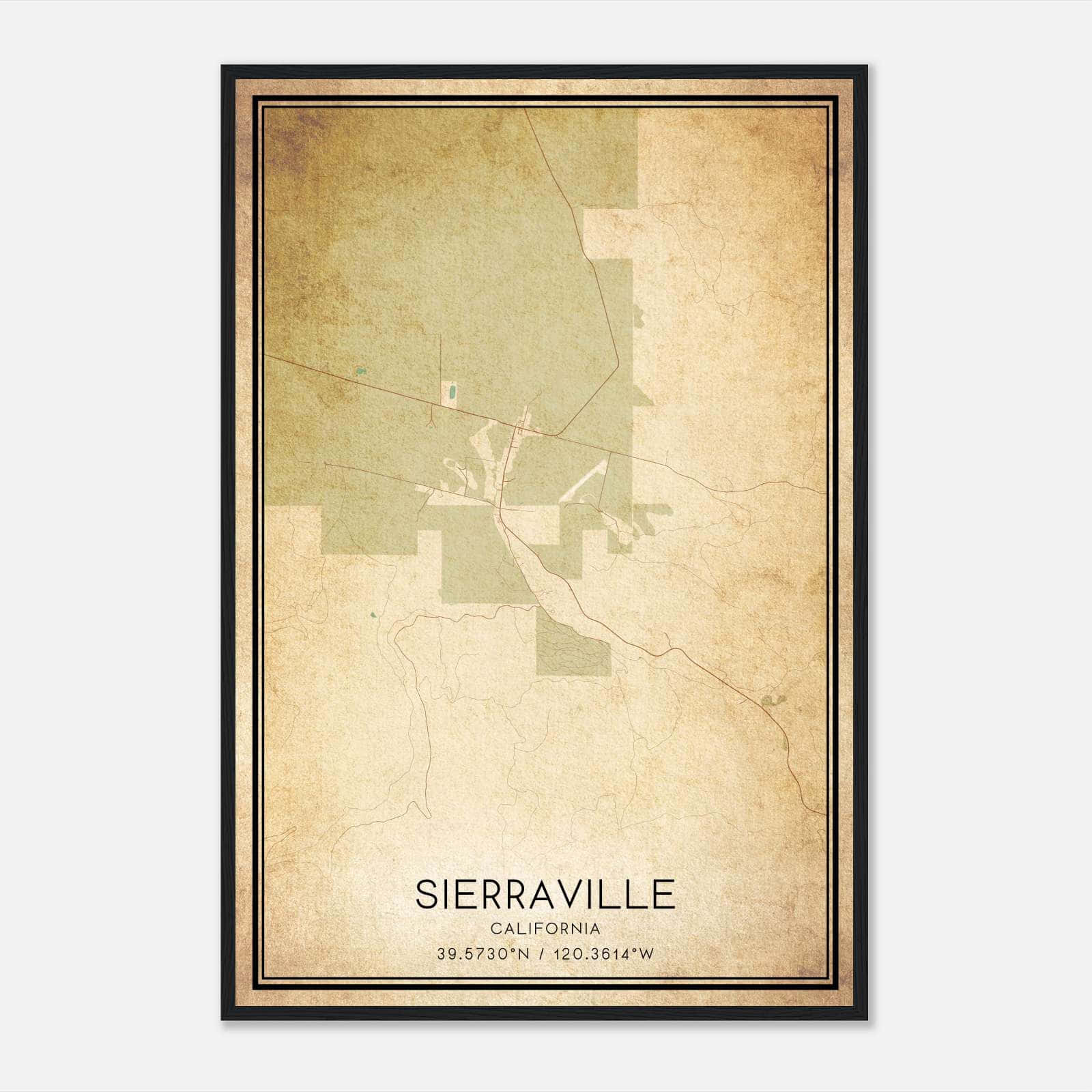 Vintage Sierraville California Map Poster, Sierraville CA City Road Wall Art Print Vintage Sierraville California Map Poster, Sierraville CA City Road Wall Art Print