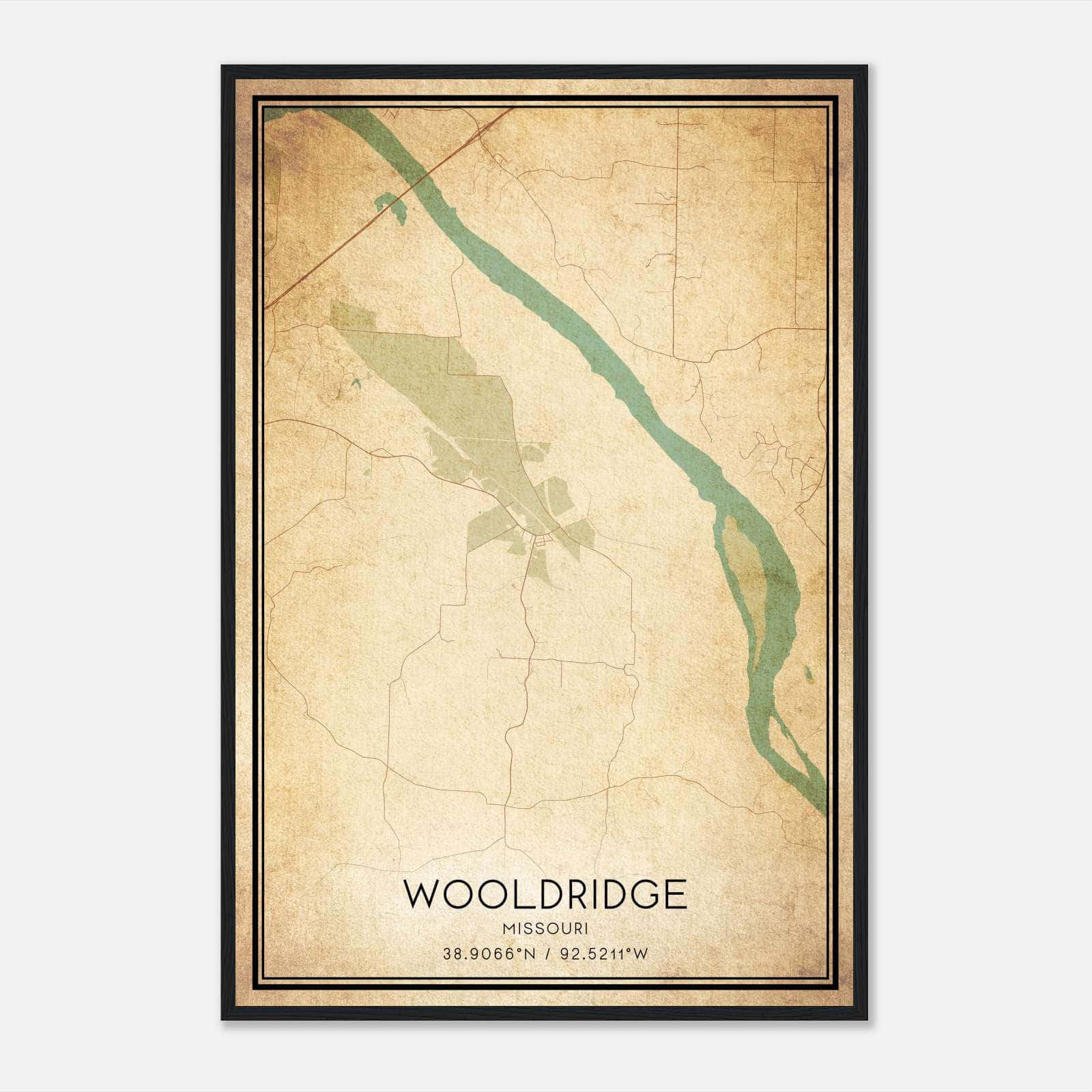 Vintage Wooldridge Missouri Map Poster, Wooldridge MO City Road Wall Art Print Vintage Wooldridge Missouri Map Poster, Wooldridge MO City Road Wall Art Print
