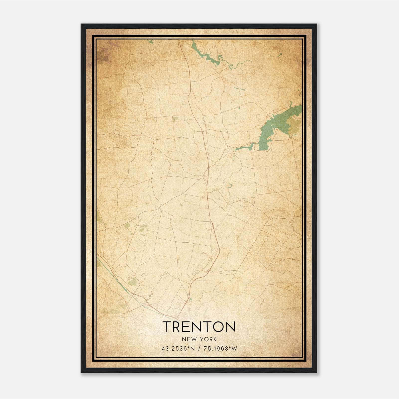 Vintage Trenton New York Map Poster, Trenton NY City Road Wall Art Print Vintage Trenton New York Map Poster, Trenton NY City Road Wall Art Print