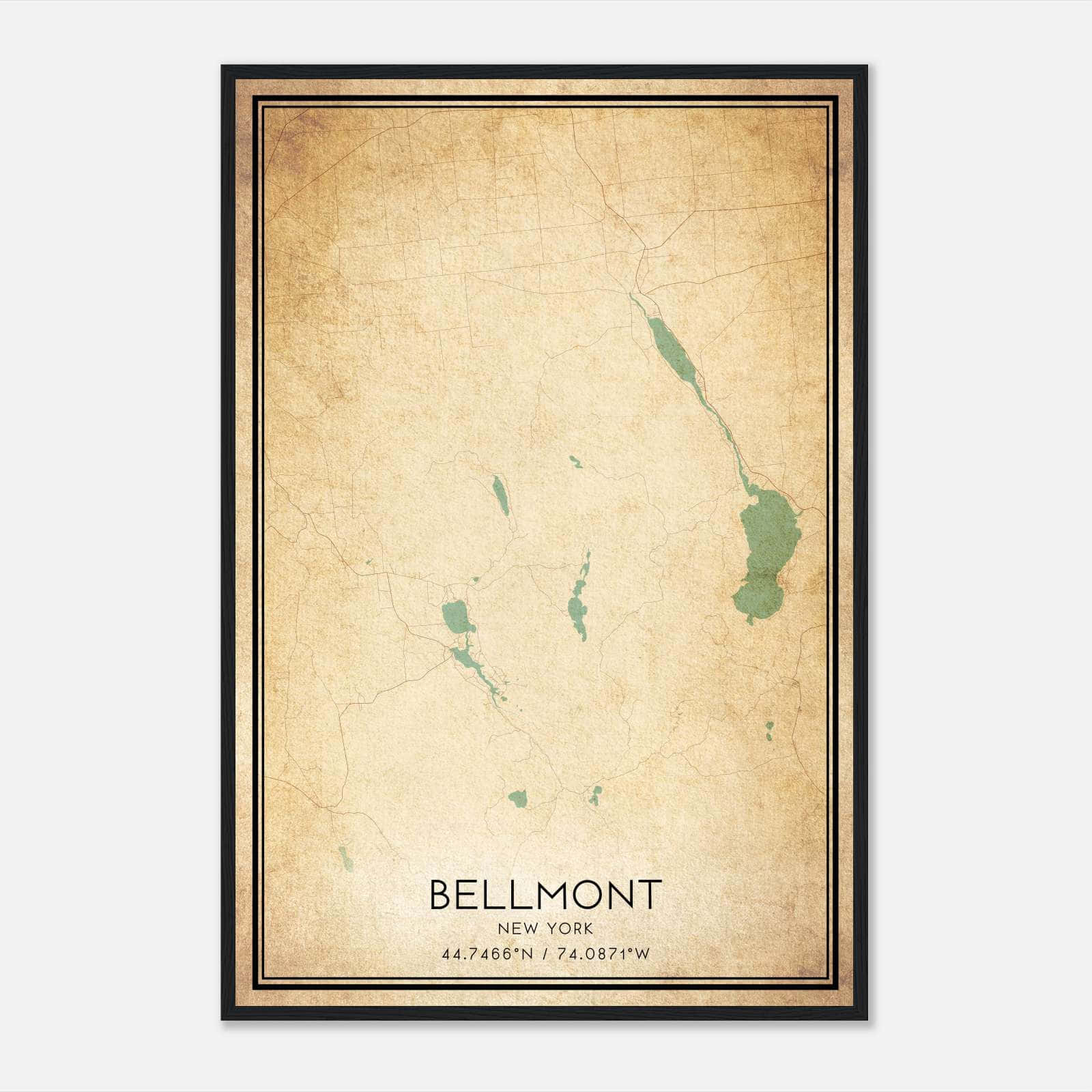 Vintage Bellmont New York Map Poster, Bellmont NY City Road Wall Art Print Vintage Bellmont New York Map Poster, Bellmont NY City Road Wall Art Print
