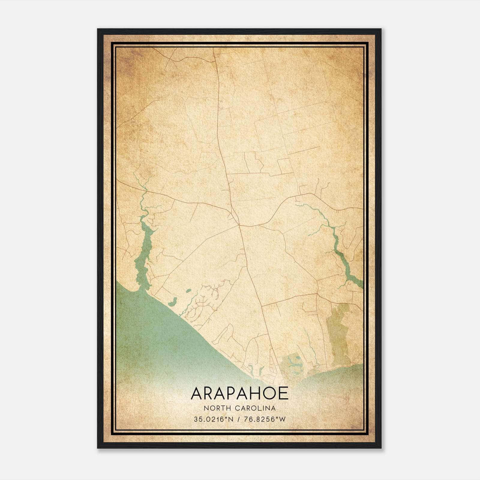 Vintage Arapahoe North Carolina Map Poster, Arapahoe NC City Road Wall Art Print Vintage Arapahoe North Carolina Map Poster, Arapahoe NC City Road Wall Art Print