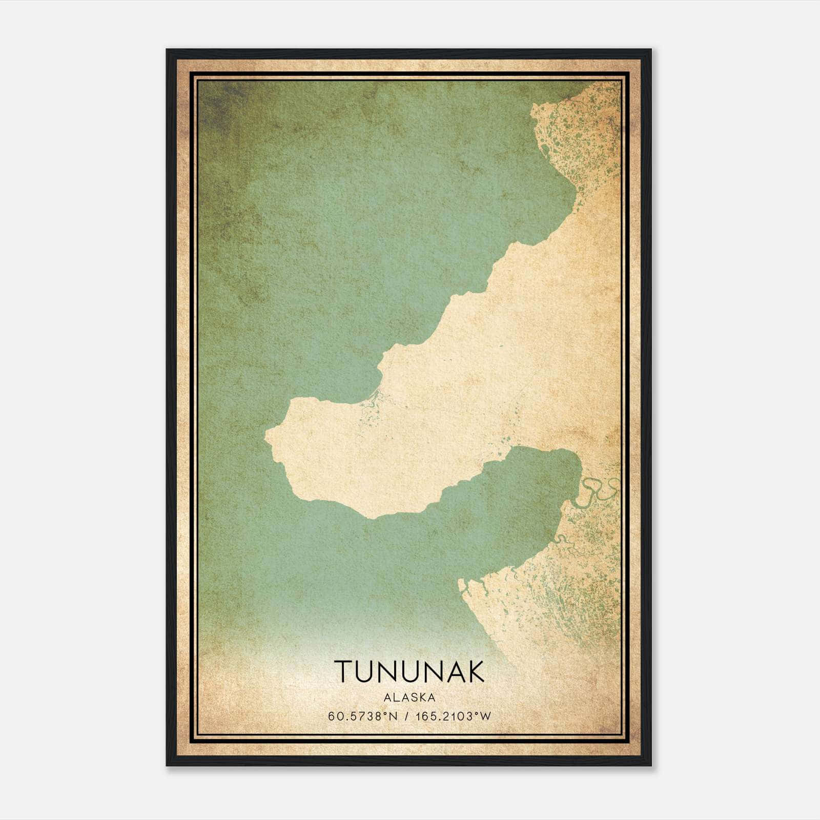 Vintage Tununak Alaska Map Poster, Tununak AK City Road Wall Art Print Vintage Tununak Alaska Map Poster, Tununak AK City Road Wall Art Print