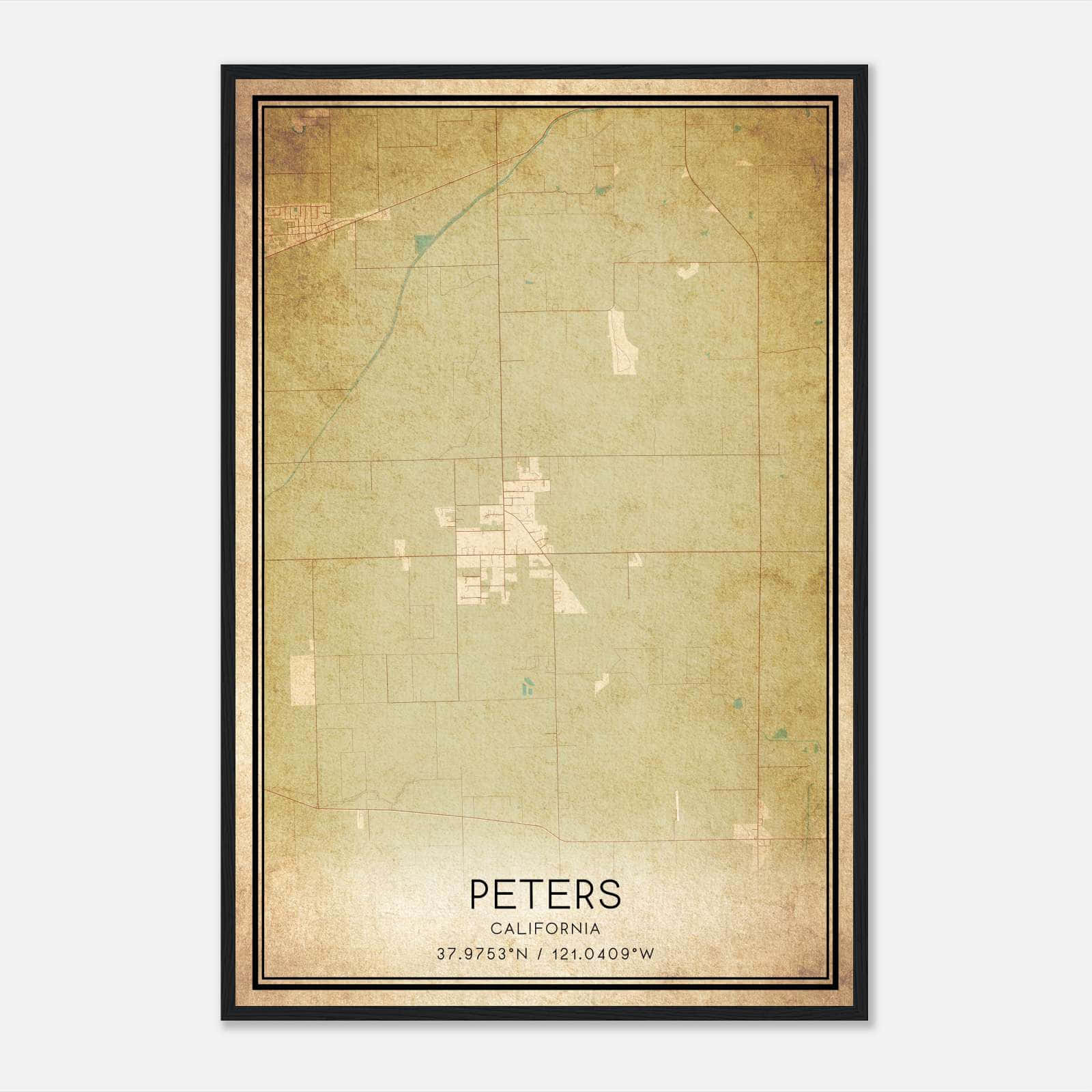 Vintage Peters California Map Poster, Peters CA City Road Wall Art Print Vintage Peters California Map Poster, Peters CA City Road Wall Art Print