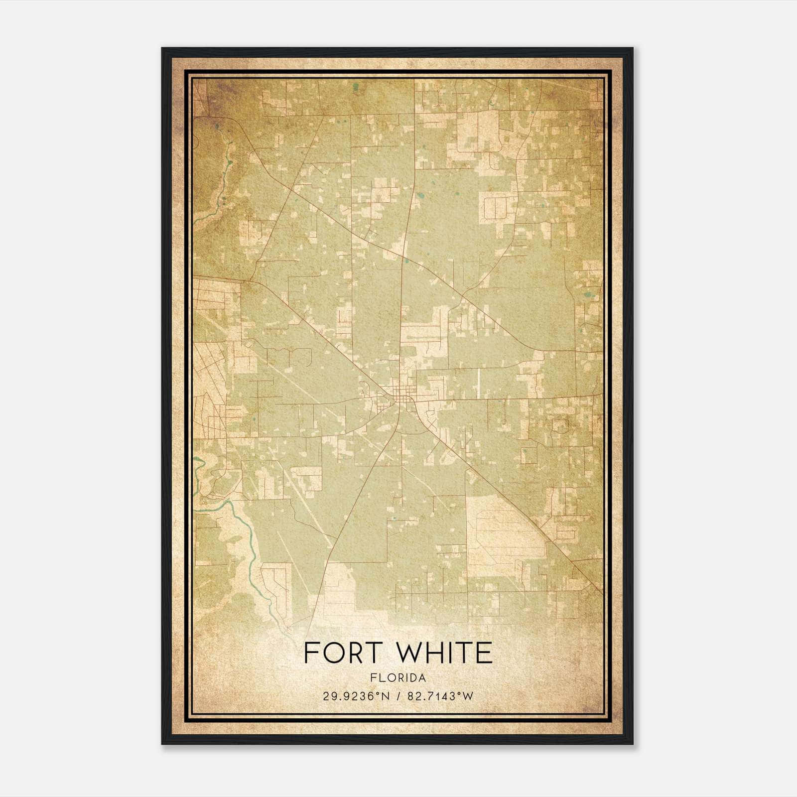 Vintage Fort White Florida Map - 123c8987f706d94eb68e175324e9a06b