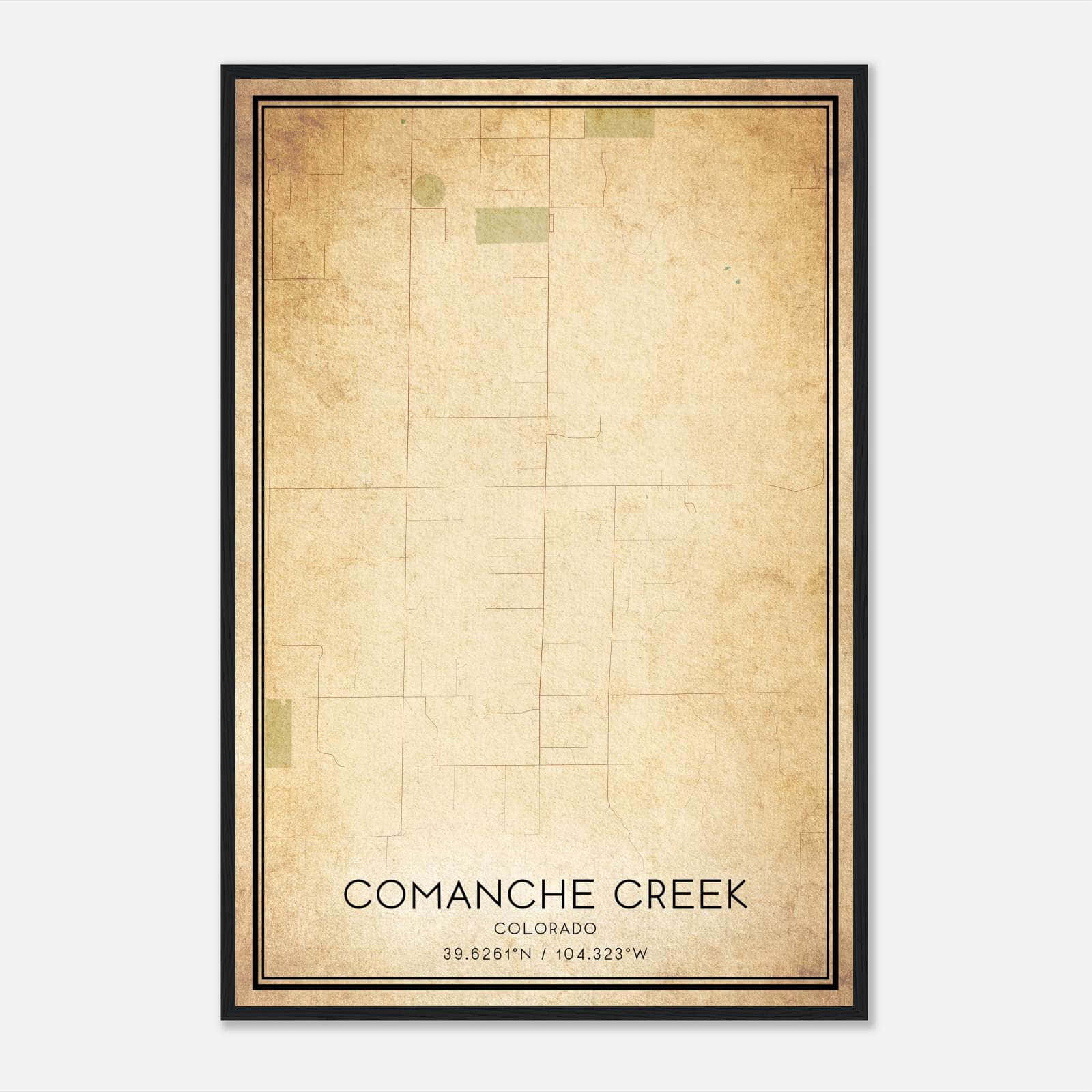 Vintage Comanche Creek Colorado Map Poster, Comanche Creek CO City Road Wall Art Print Vintage Comanche Creek Colorado Map Poster, Comanche Creek CO City Road Wall Art Print