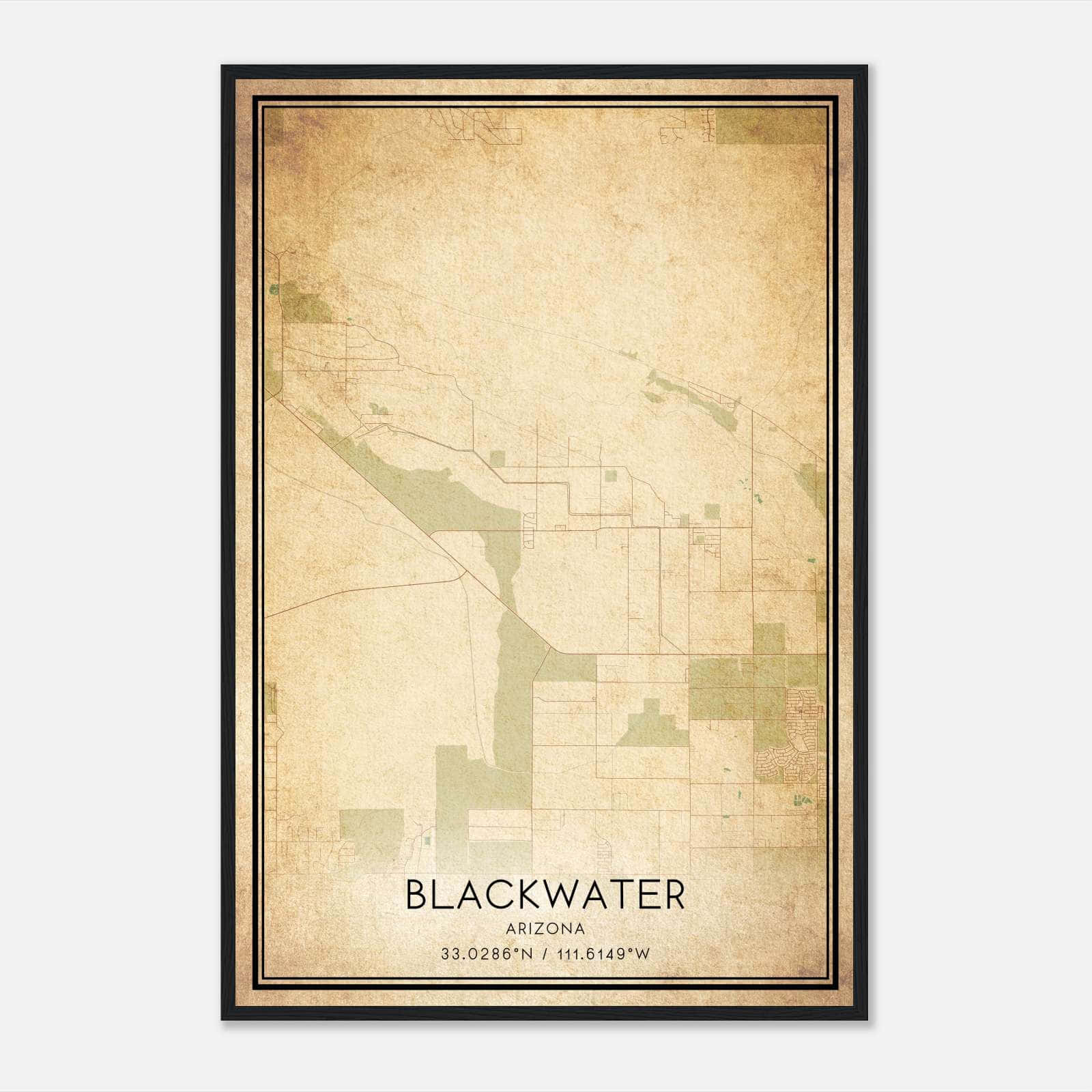 Vintage Blackwater Arizona Map Poster, Blackwater AZ City Road Wall Art Print Vintage Blackwater Arizona Map Poster, Blackwater AZ City Road Wall Art Print
