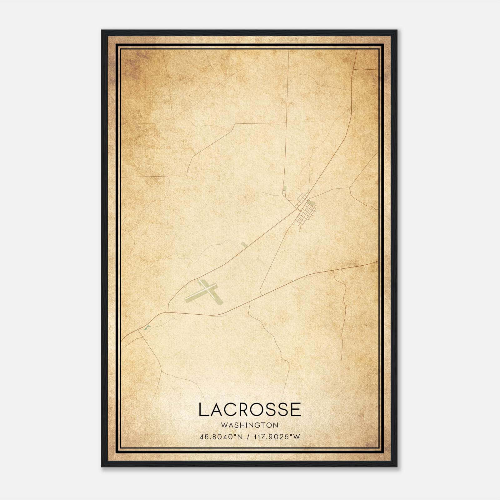 Vintage Lacrosse Washington Map Poster, Lacrosse WA City Road Wall Art Print Vintage Lacrosse Washington Map Poster, Lacrosse WA City Road Wall Art Print