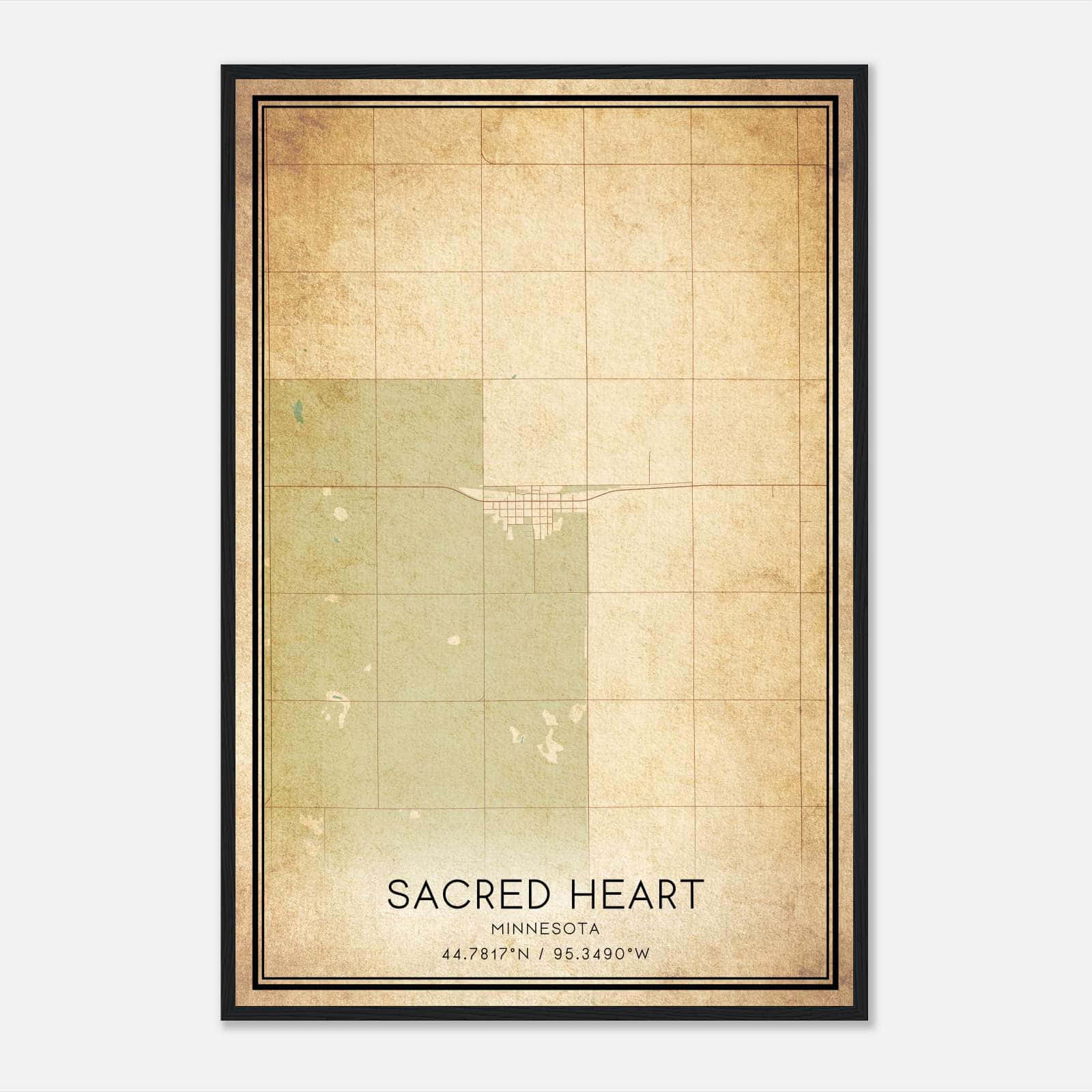 Vintage Sacred Heart Minnesota Map Poster, Sacred Heart MN City Road Wall Art Print Vintage Sacred Heart Minnesota Map Poster, Sacred Heart MN City Road Wall Art Print