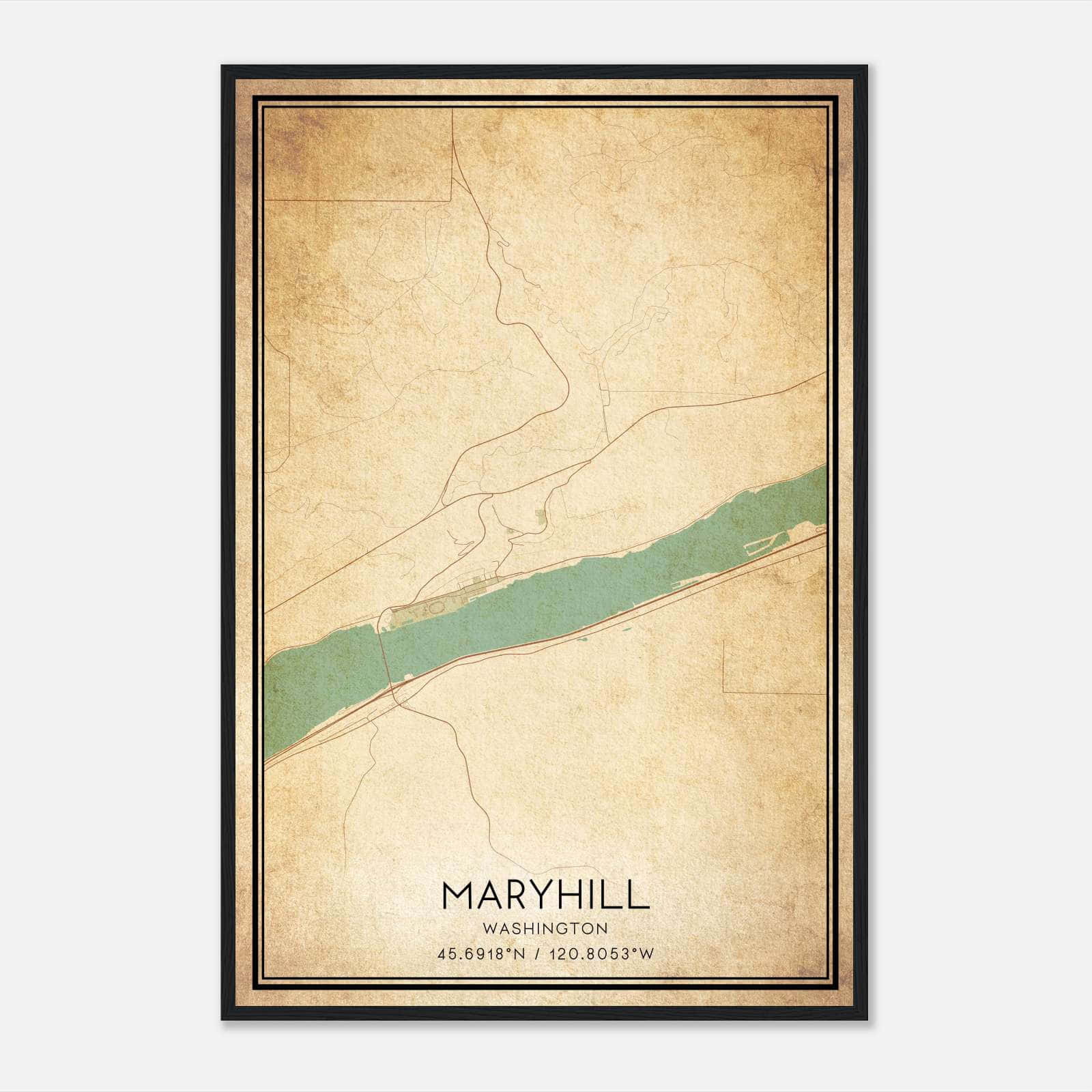 Vintage Maryhill Washington Map Poster, Maryhill WA City Road Wall Art Print Vintage Maryhill Washington Map Poster, Maryhill WA City Road Wall Art Print
