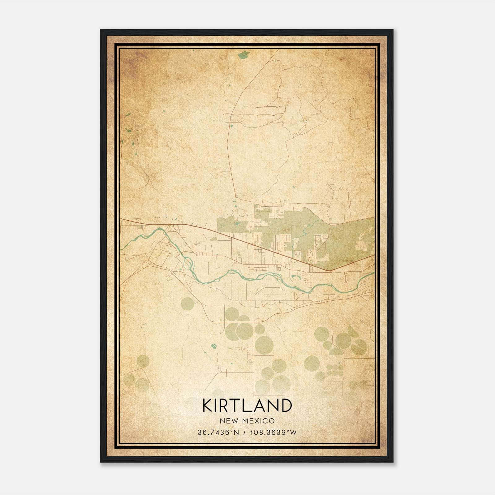Vintage Kirtland New Mexico Map Poster, Kirtland NM City Road Wall Art Print Vintage Kirtland New Mexico Map Poster, Kirtland NM City Road Wall Art Print