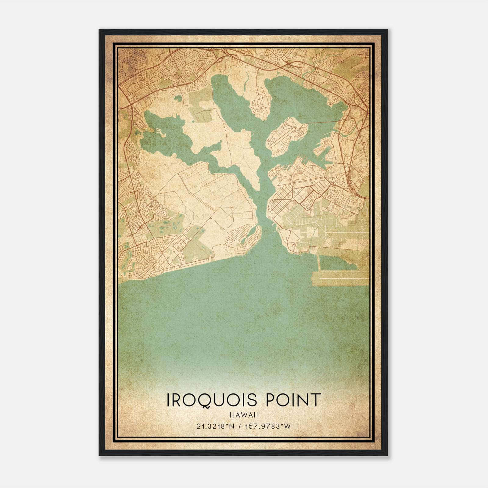 Vintage Iroquois Point Hawaii Map Poster, Iroquois Point HI City Road Wall Art Print Vintage Iroquois Point Hawaii Map Poster, Iroquois Point HI City Road Wall Art Print