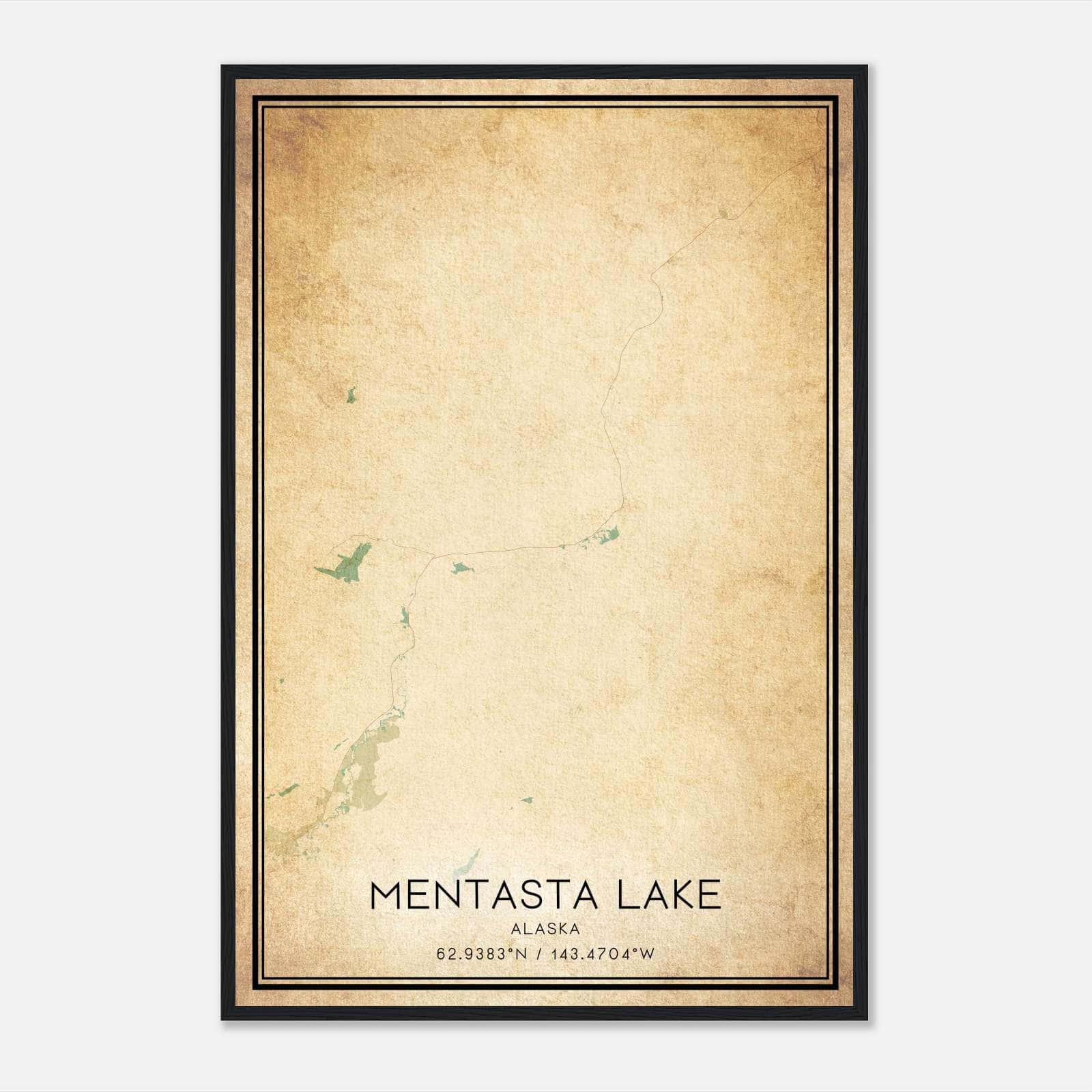 Vintage Mentasta Lake Alaska Map Poster, Mentasta Lake AK City Road Wall Art Print Vintage Mentasta Lake Alaska Map Poster, Mentasta Lake AK City Road Wall Art Print