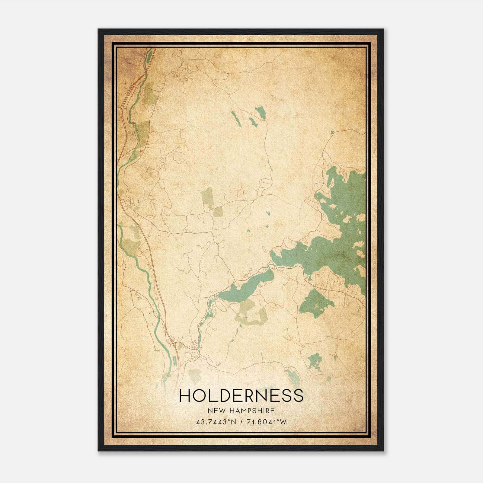 Vintage Holderness New Hampshire Map Poster, Holderness NH City Road Wall Art Print Vintage Holderness New Hampshire Map Poster, Holderness NH City Road Wall Art Print