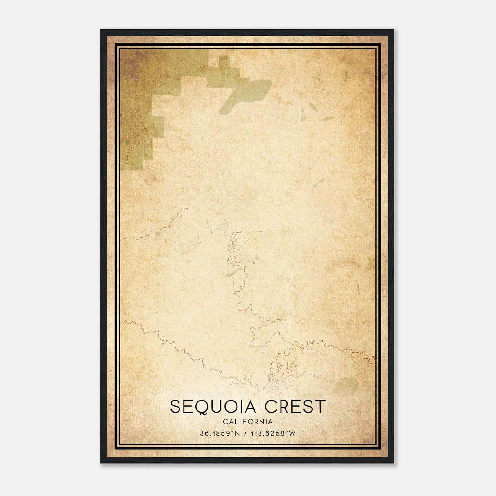 Vintage Sequoia Crest California Map Poster, Sequoia Crest CA City Road Wall Art Print Vintage Sequoia Crest California Map Poster, Sequoia Crest CA City Road Wall Art Print